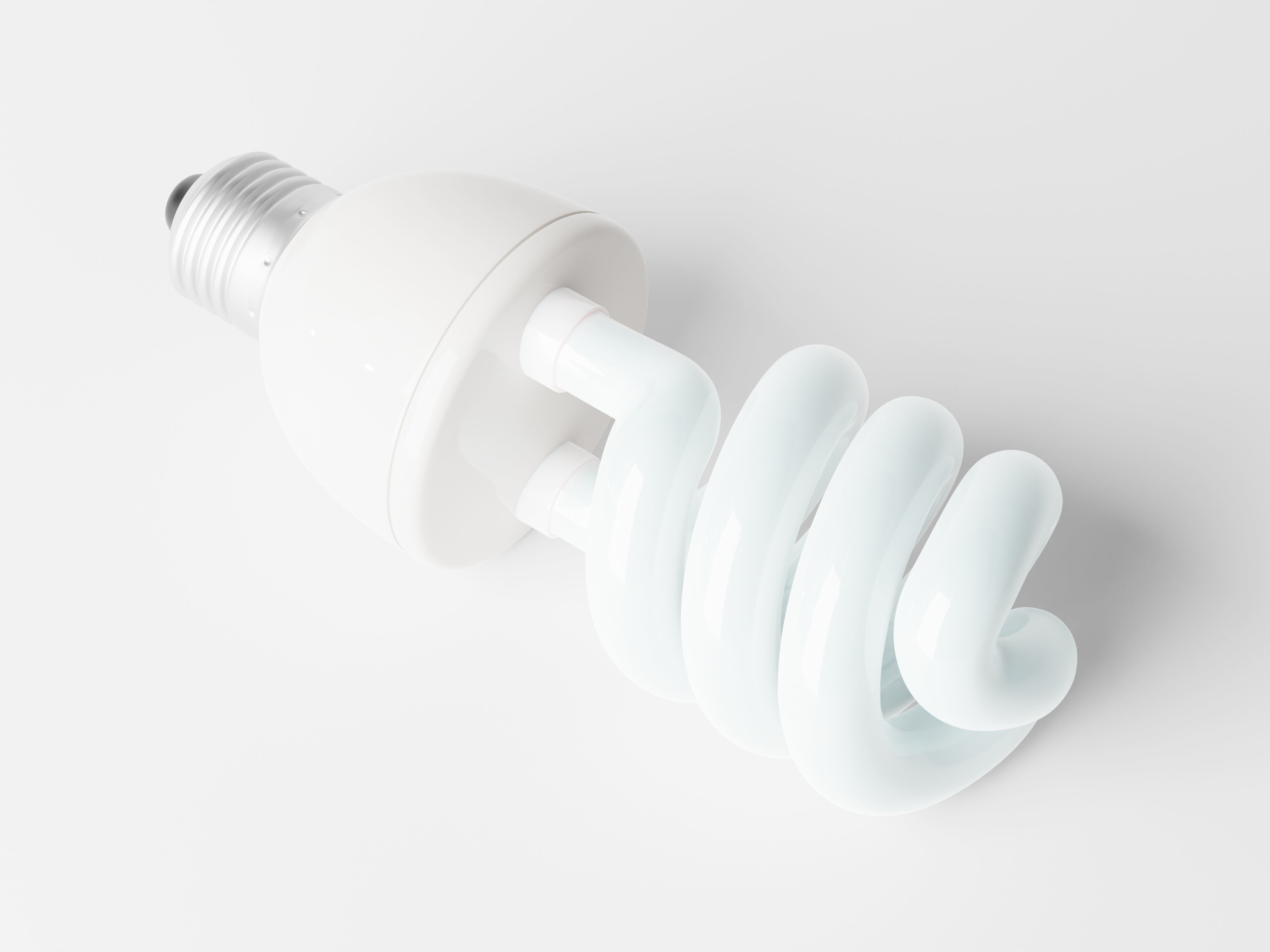 Fluorescent bulb Low-poly 3D model_3