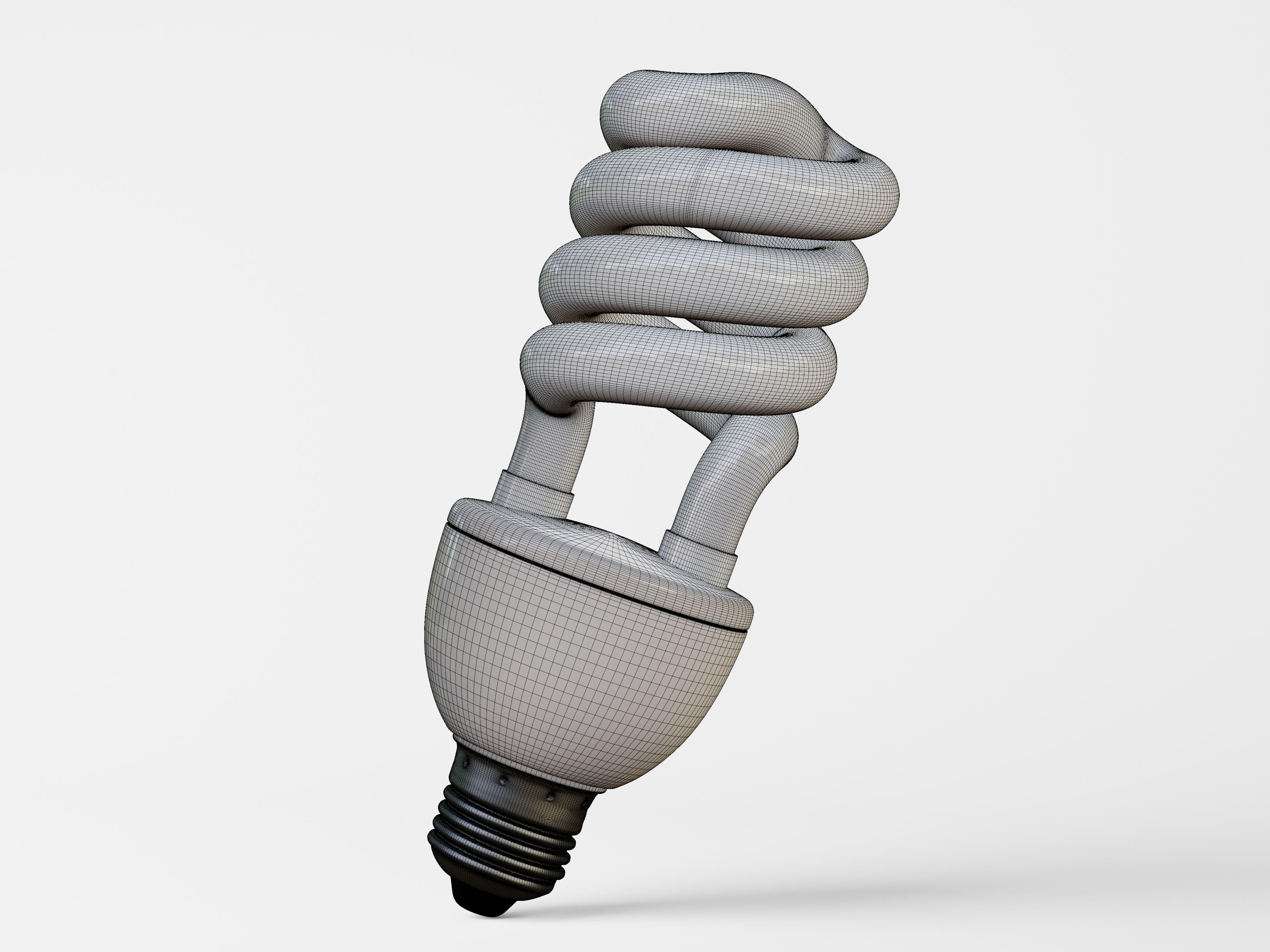 Fluorescent bulb Low-poly 3D model_8