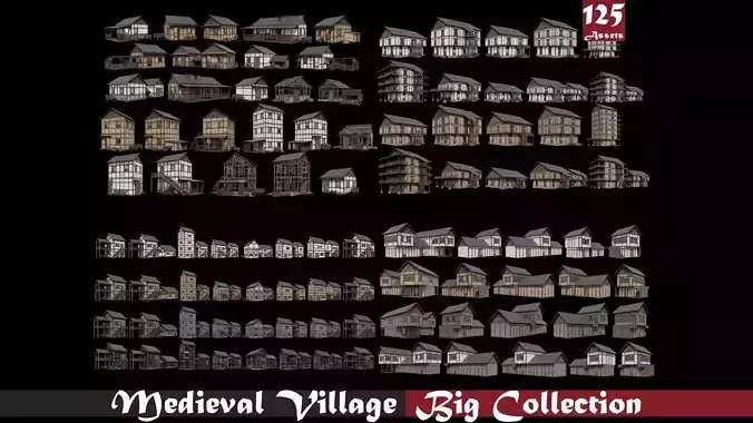 Medieval Village Big Collection - 4K Textures Game Ready