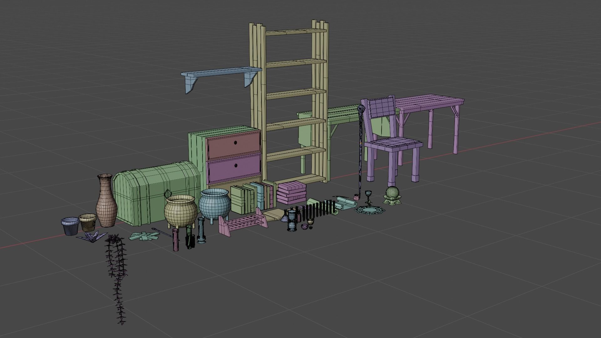 Low-Poly Mages Study Low-poly 3D model_6