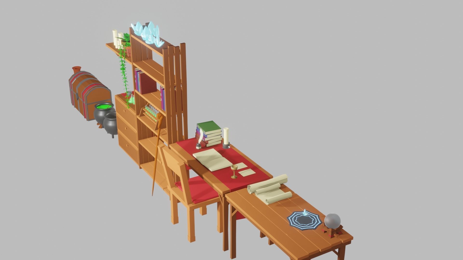 Low-Poly Mages Study Low-poly 3D model_1