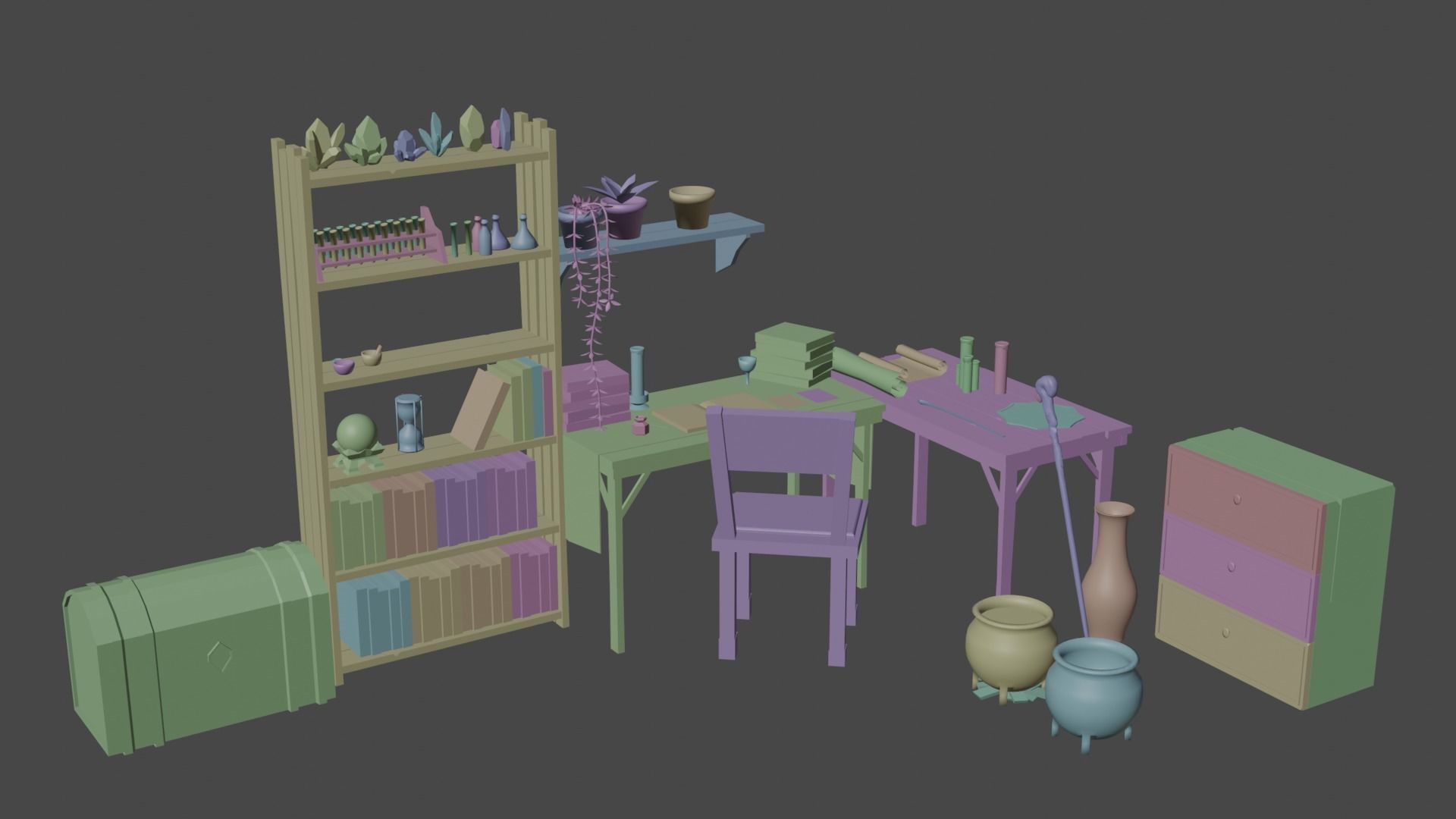 Low-Poly Mages Study Low-poly 3D model_12