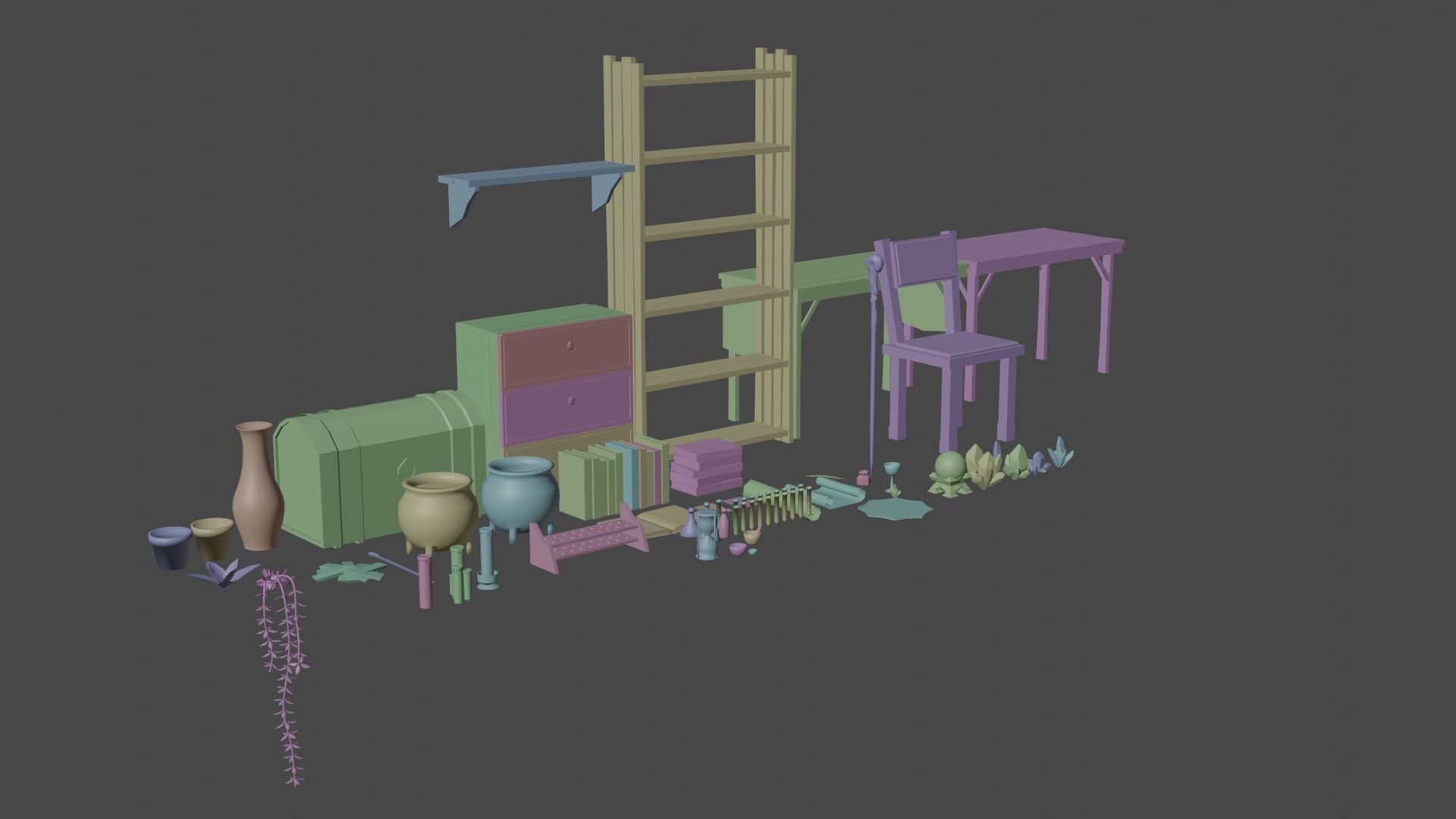 Low-Poly Mages Study Low-poly 3D model_5