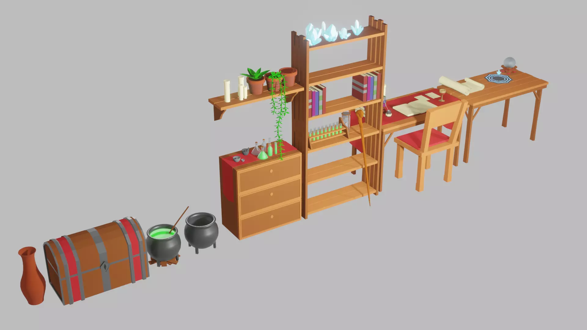 Low-Poly Mages Study Low-poly 3D model_0