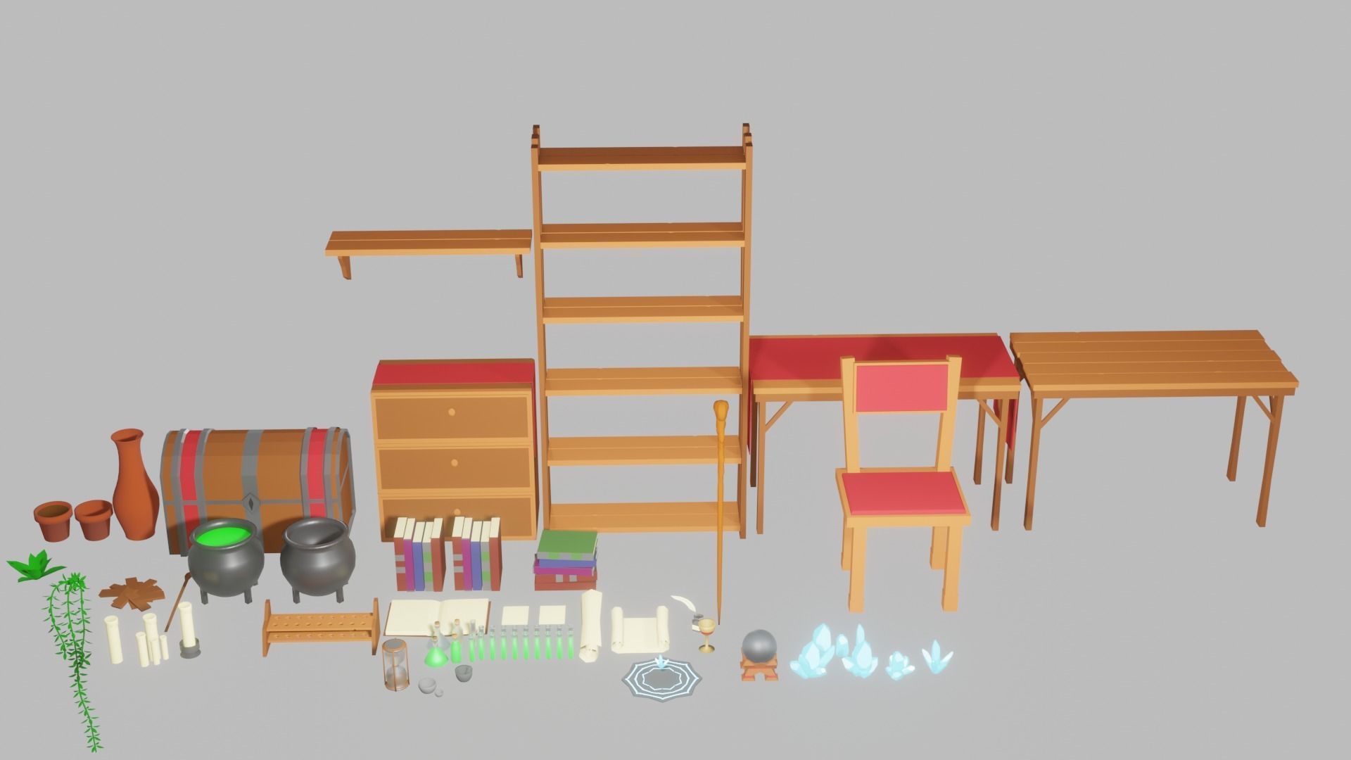 Low-Poly Mages Study Low-poly 3D model_2