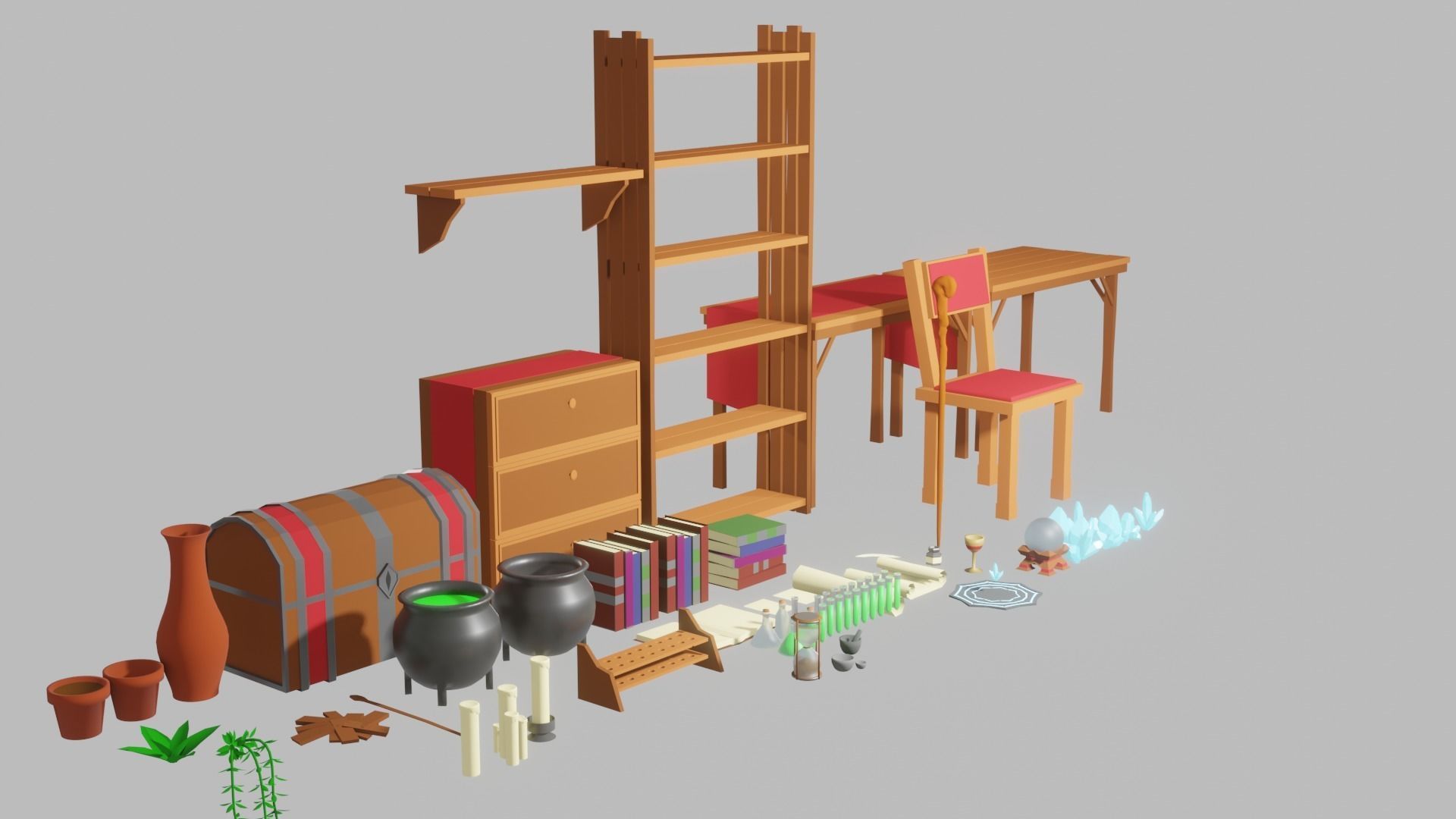 Low-Poly Mages Study Low-poly 3D model_3