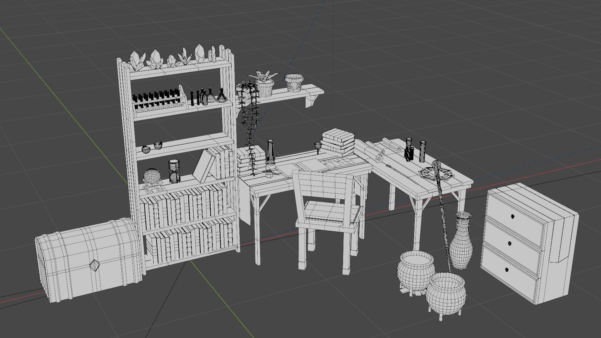 Low-Poly Mages Study Low-poly 3D model_14