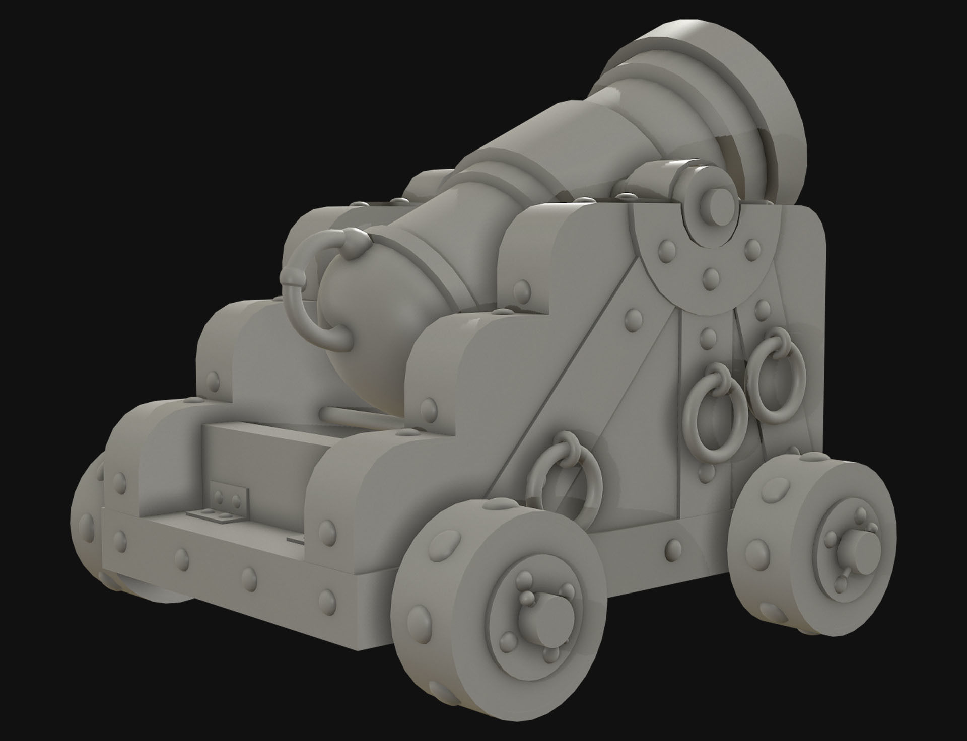 Mortar Cannon-1-Old Version Low-poly 3D model_15
