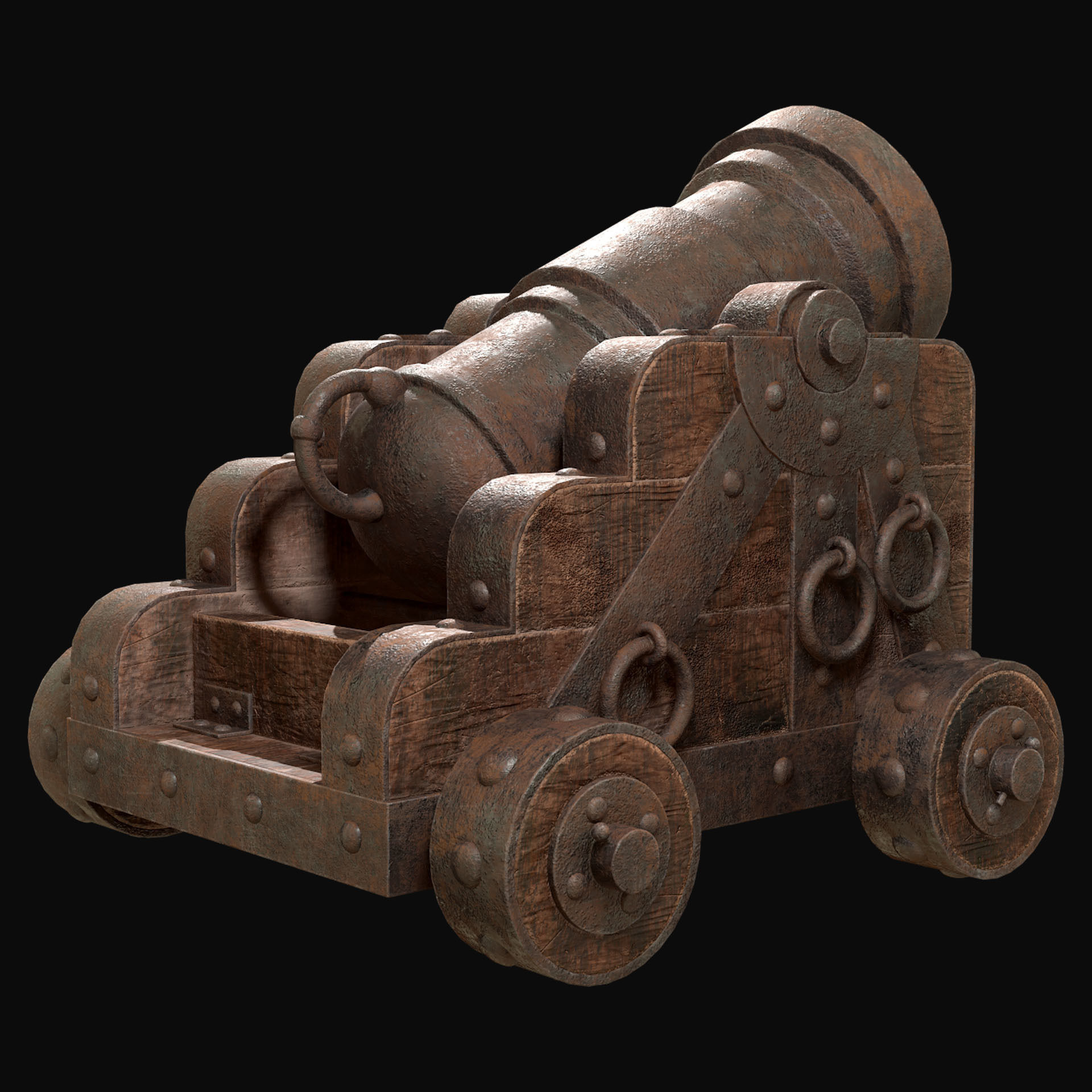 Mortar Cannon-1-Old Version Low-poly 3D model_5