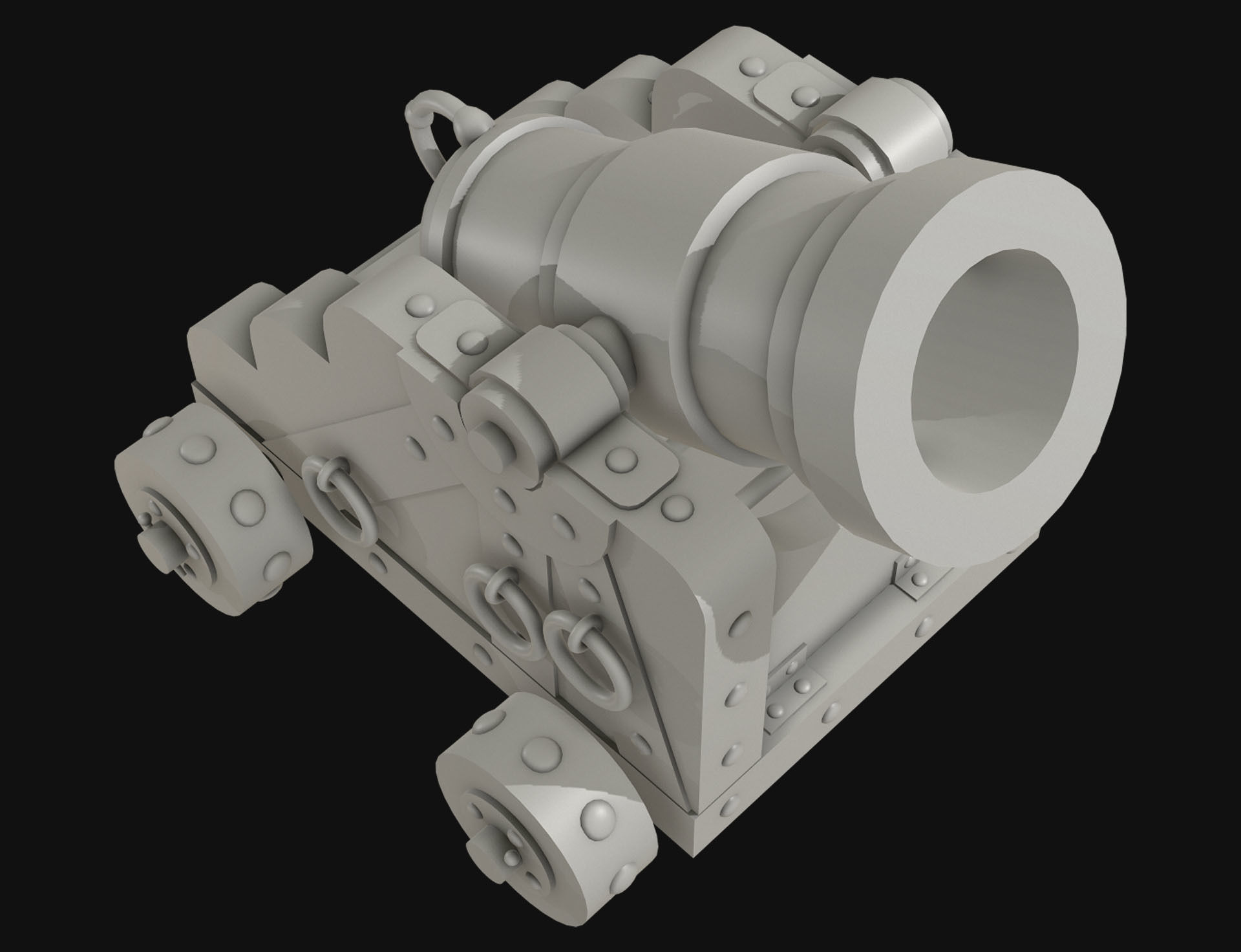 Mortar Cannon-1-Old Version Low-poly 3D model_16