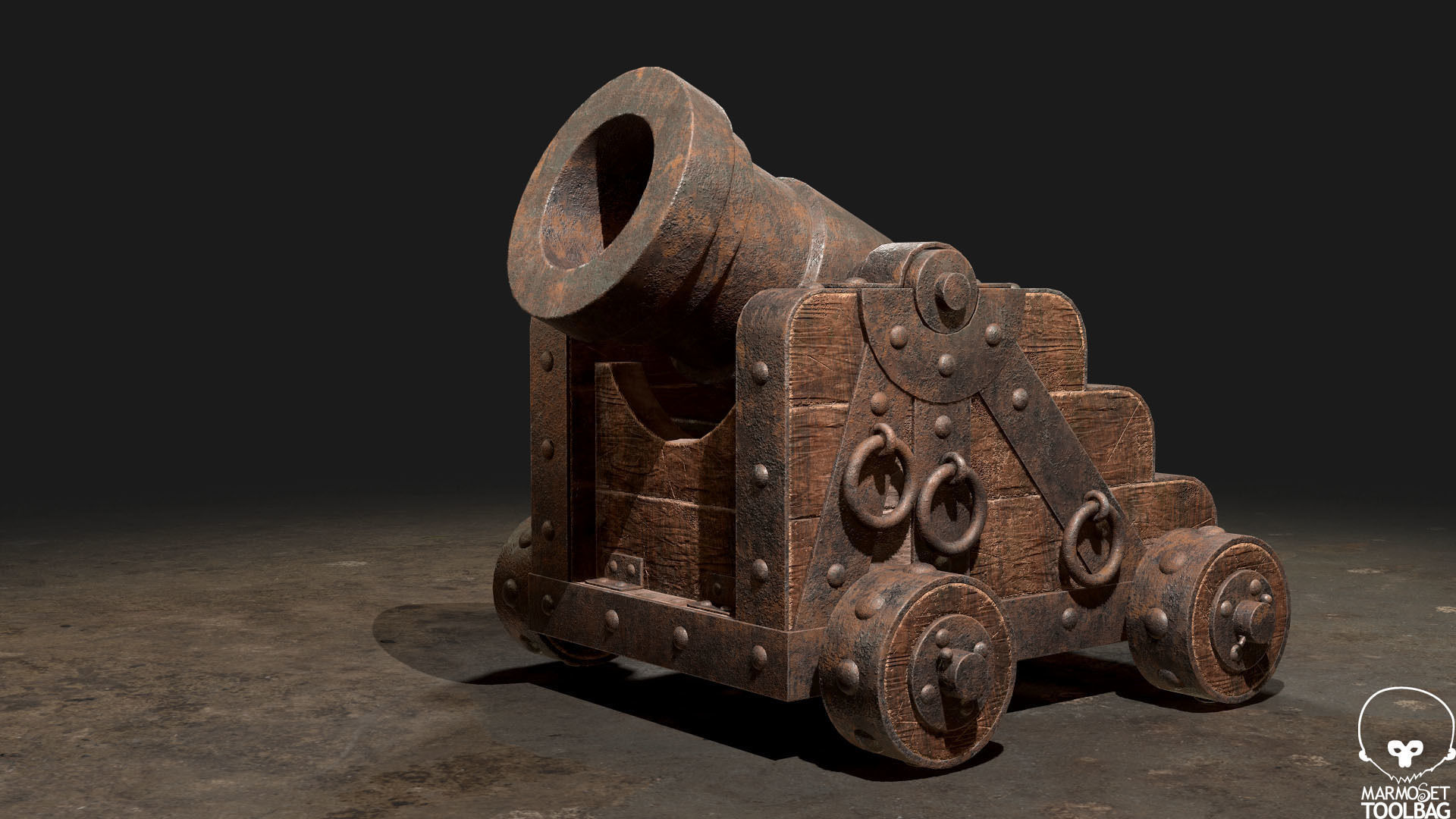 Mortar Cannon-1-Old Version Low-poly 3D model_2