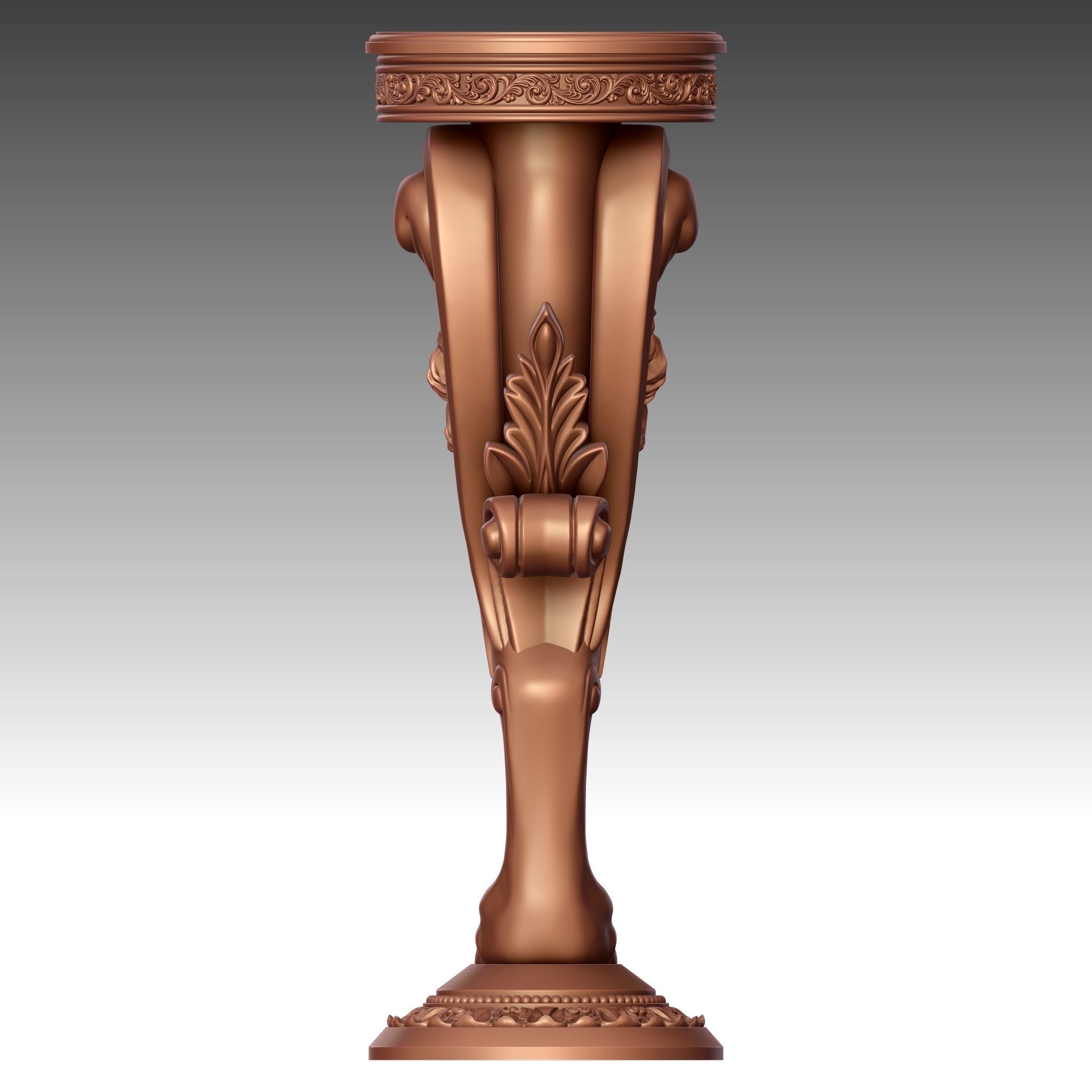 Wood carved 3D-Lion Leg 3D print model_2