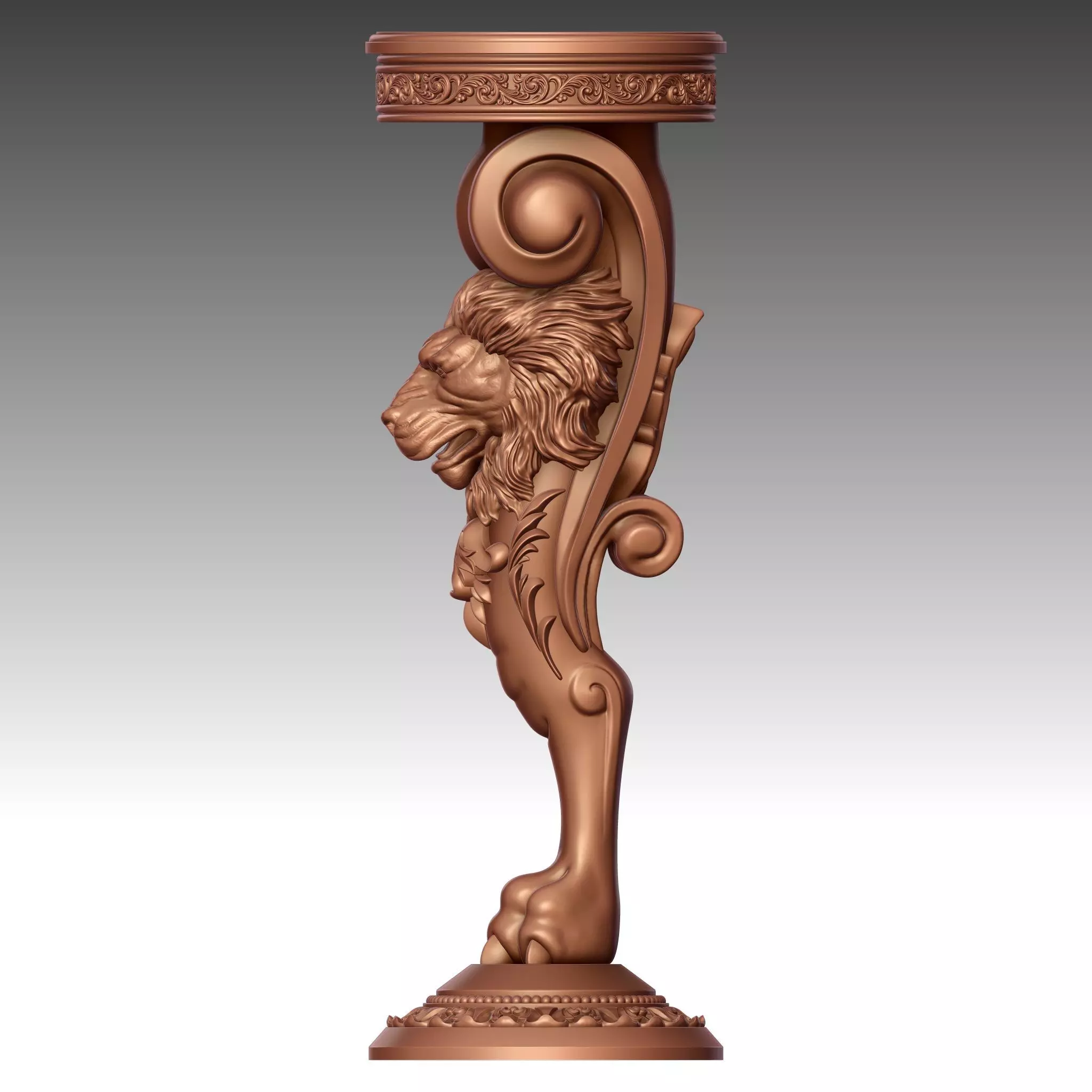 Wood carved 3D-Lion Leg 3D print model_0