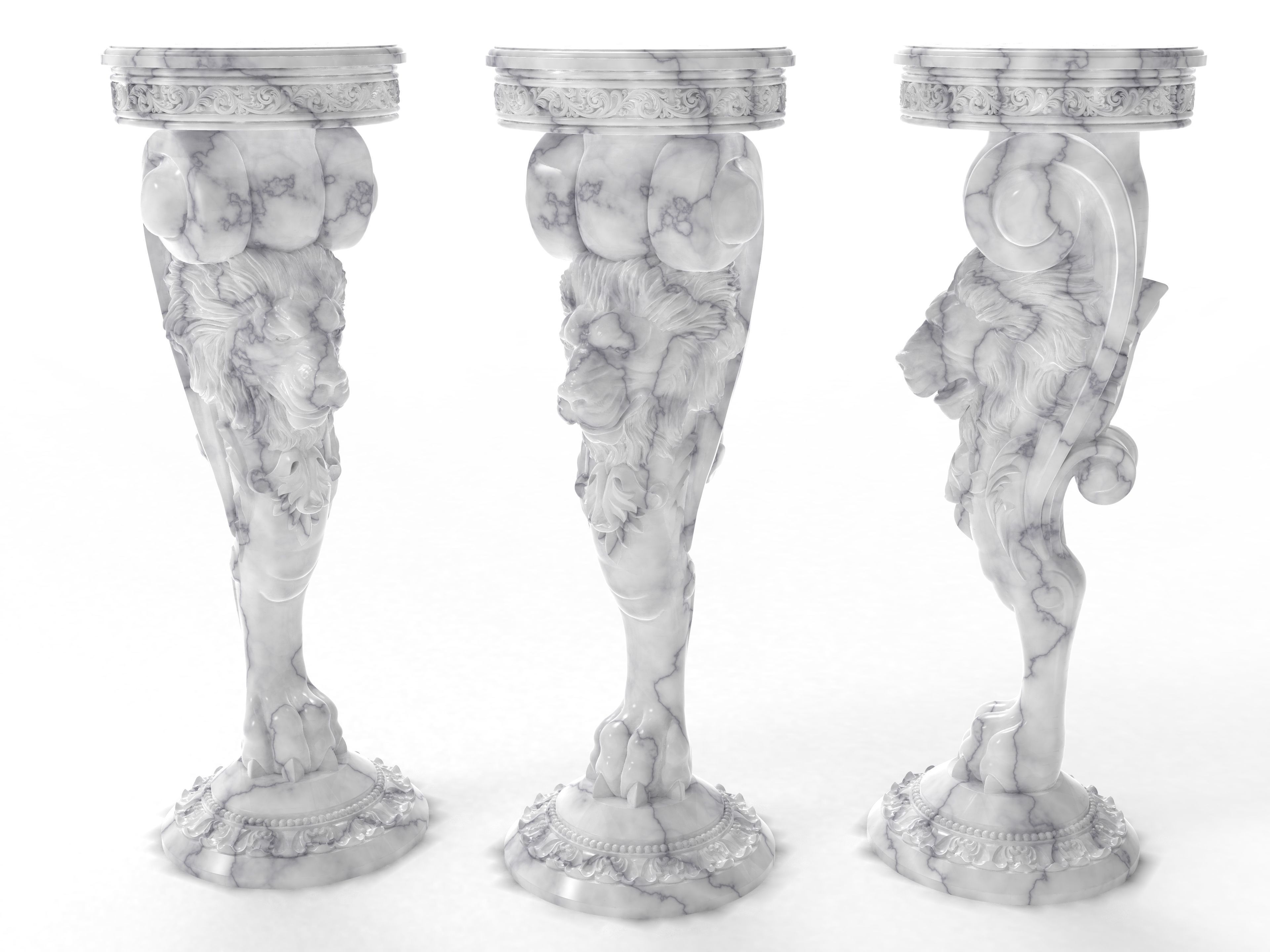 Wood carved 3D-Lion Leg 3D print model_8