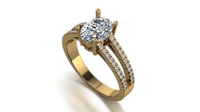 8X6 Oval diamond ring 3d printable model 3D print model