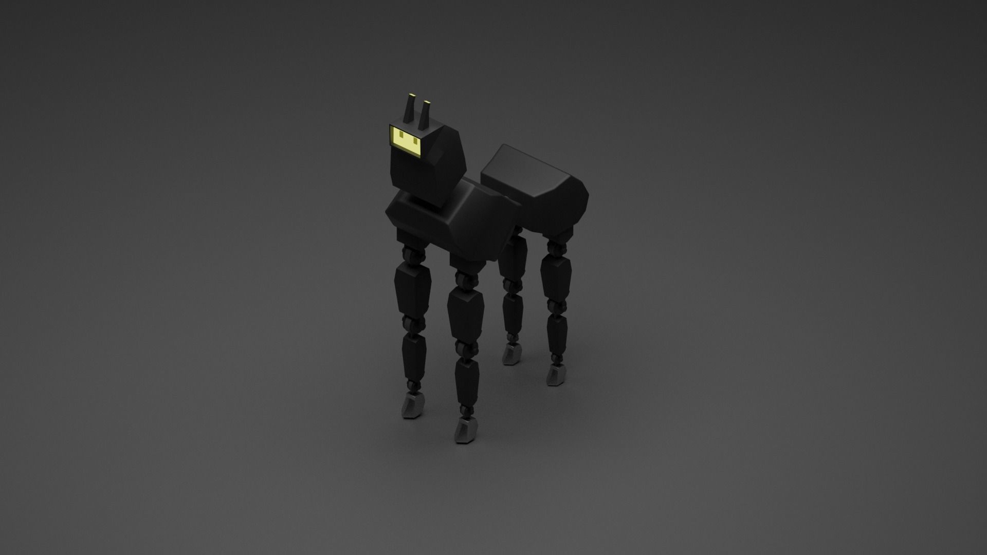A quadruped robot with simple style 3D model_4
