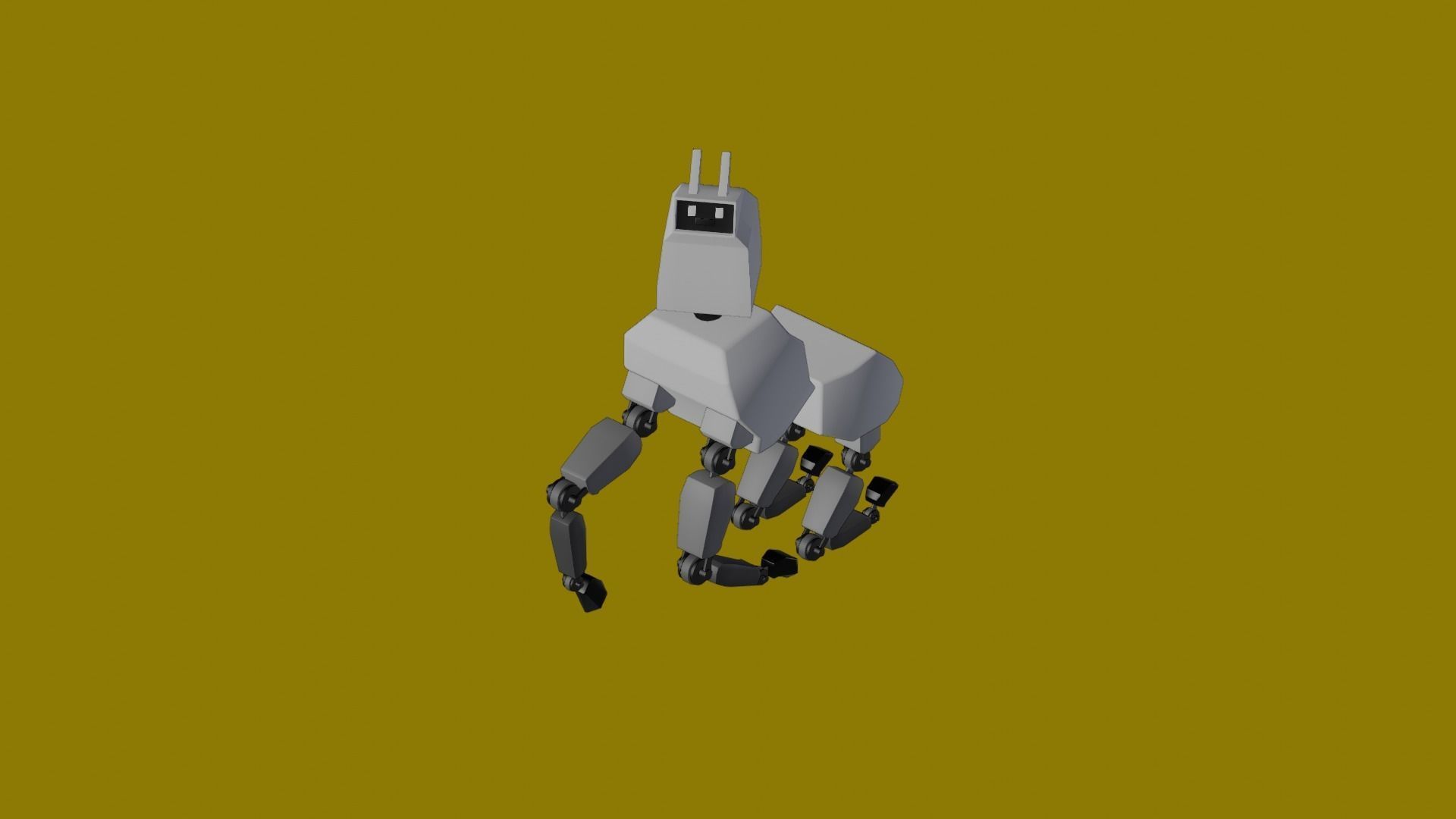 A quadruped robot with simple style 3D model_1