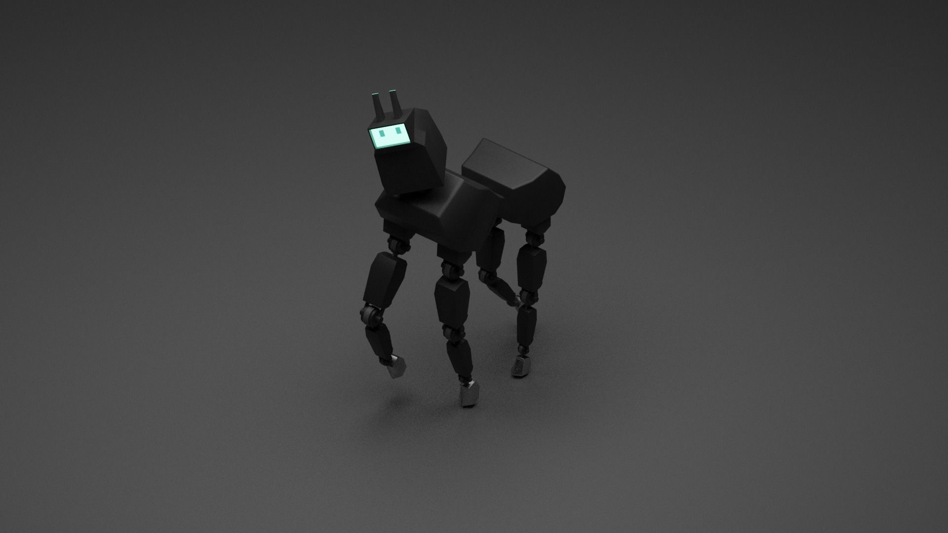 A quadruped robot with simple style 3D model_5