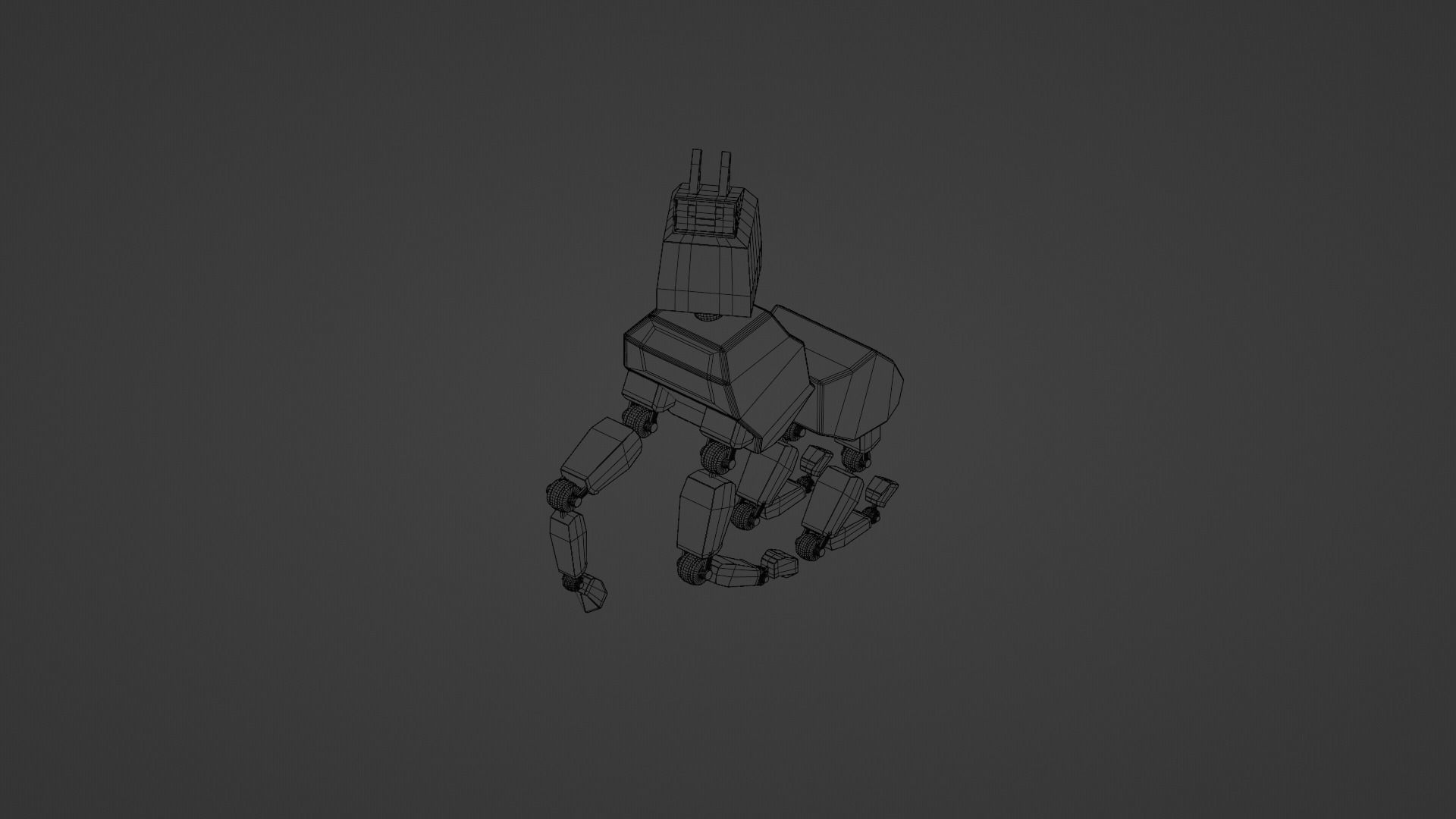 A quadruped robot with simple style 3D model_3