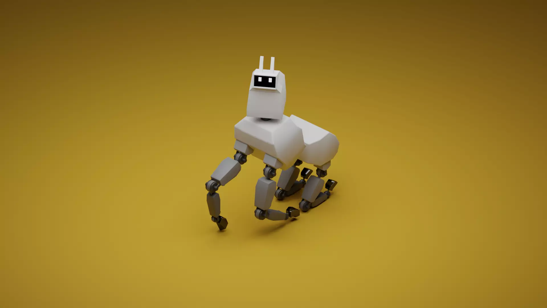 A quadruped robot with simple style 3D model_0
