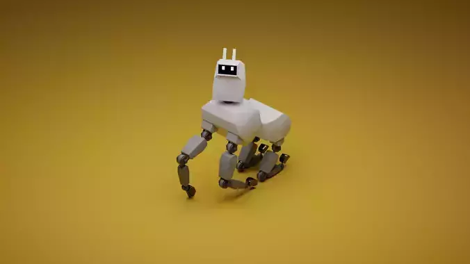 A quadruped robot with simple style 3D model