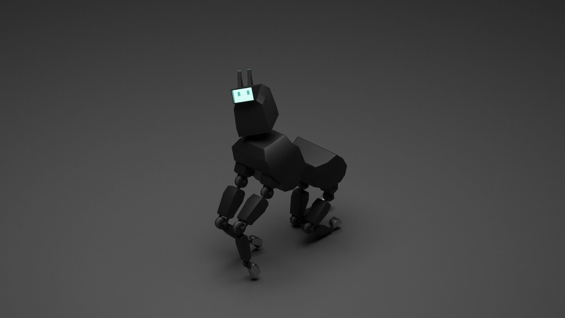 A quadruped robot with simple style 3D model_2