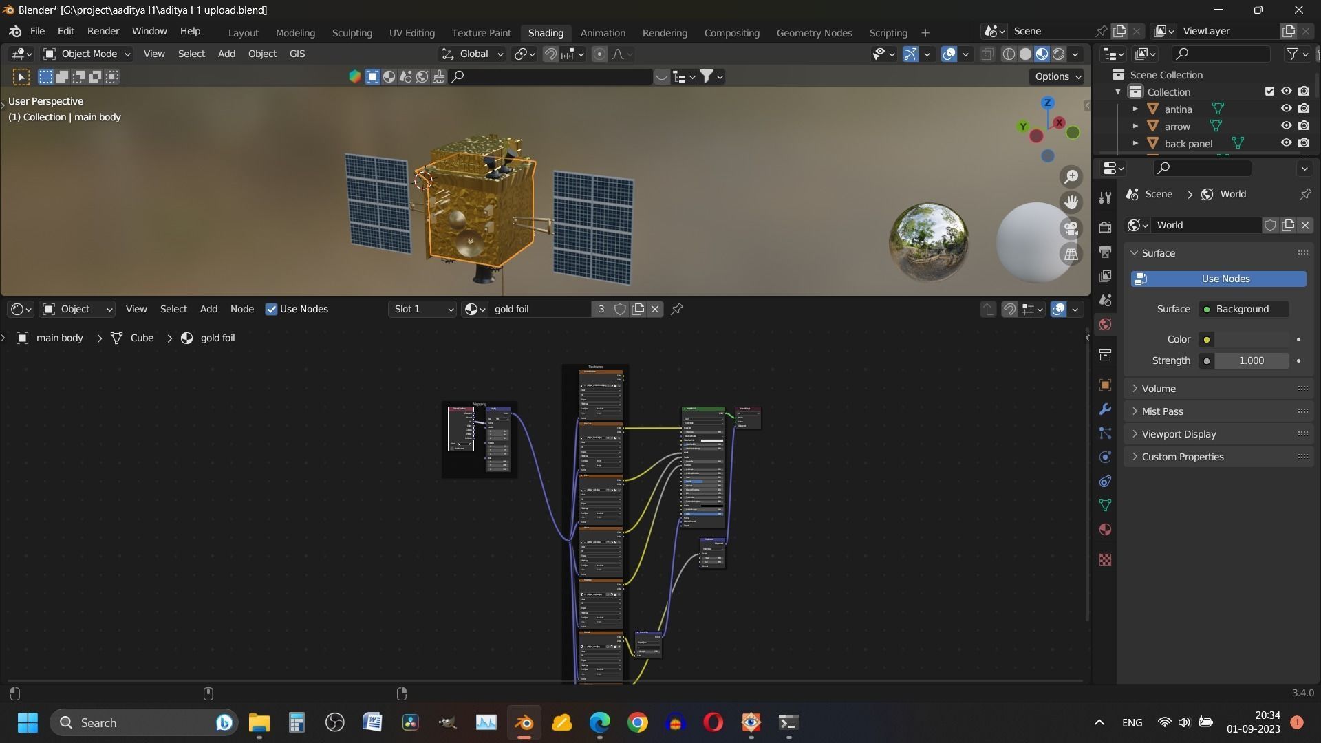 ISRO Aditya L1 3d model India mission to sun Low-poly 3D model_11