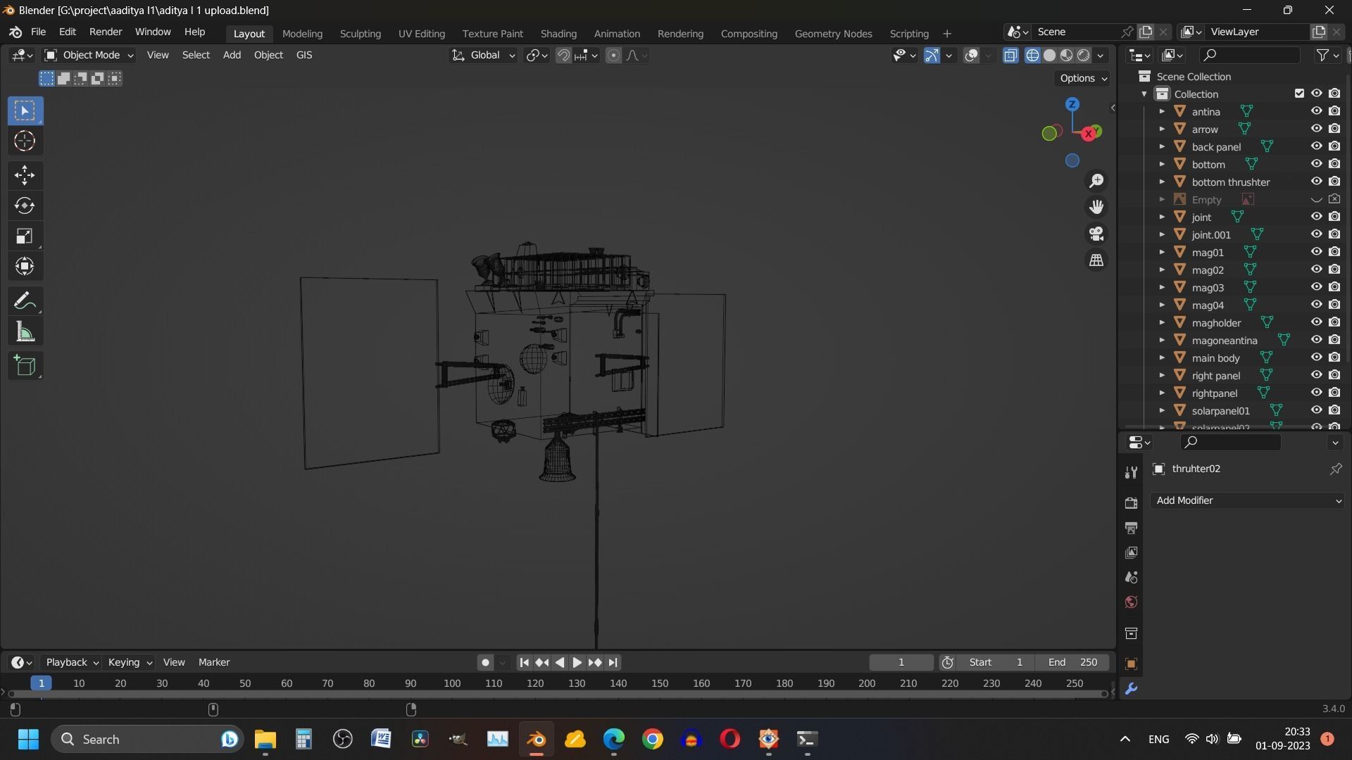 ISRO Aditya L1 3d model India mission to sun Low-poly 3D model_10