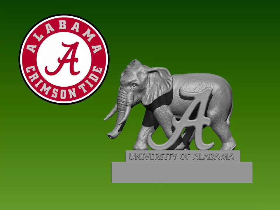 ALABAMA CRIMSON TIDE MASCOT GARDEN STATUE 3D print model_0