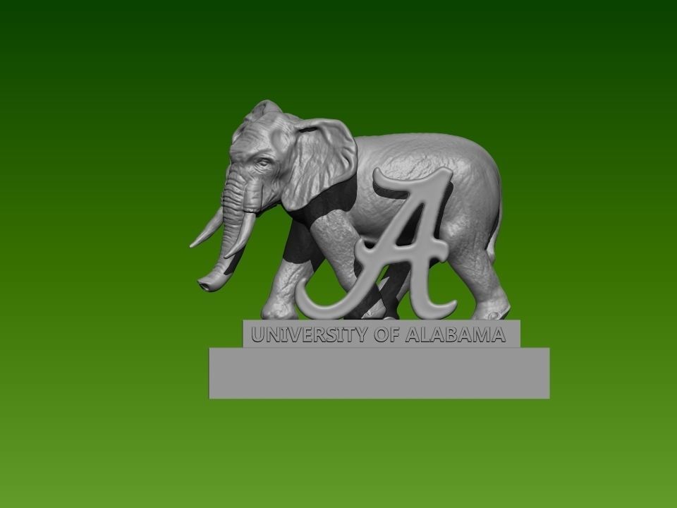 ALABAMA CRIMSON TIDE MASCOT GARDEN STATUE 3D print model_3