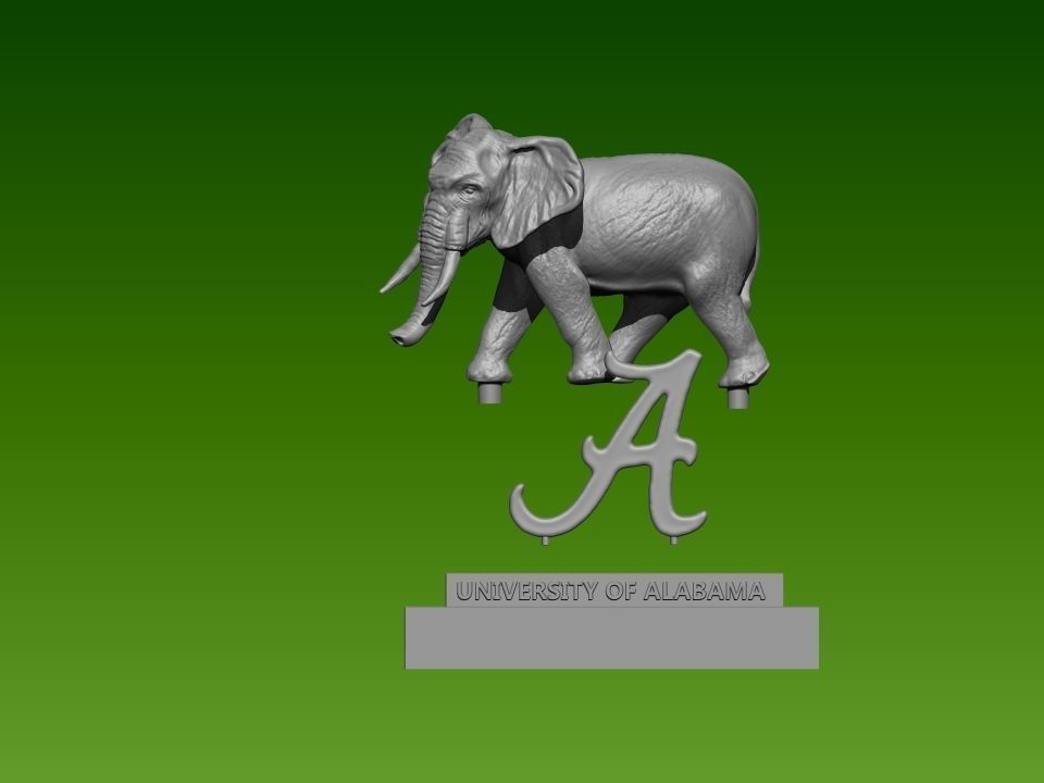 ALABAMA CRIMSON TIDE MASCOT GARDEN STATUE 3D print model_2