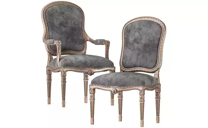 ebanista petit trianon chairs 3D model