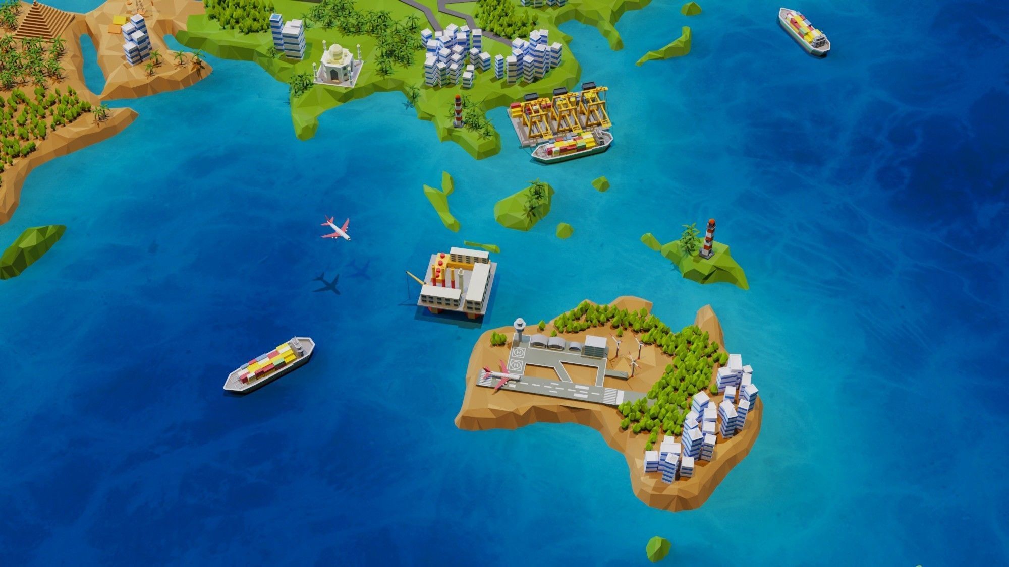 Mini Map Model 3D model Earth Map Low Poly 3d Model VR / AR / low-poly | CGTrader