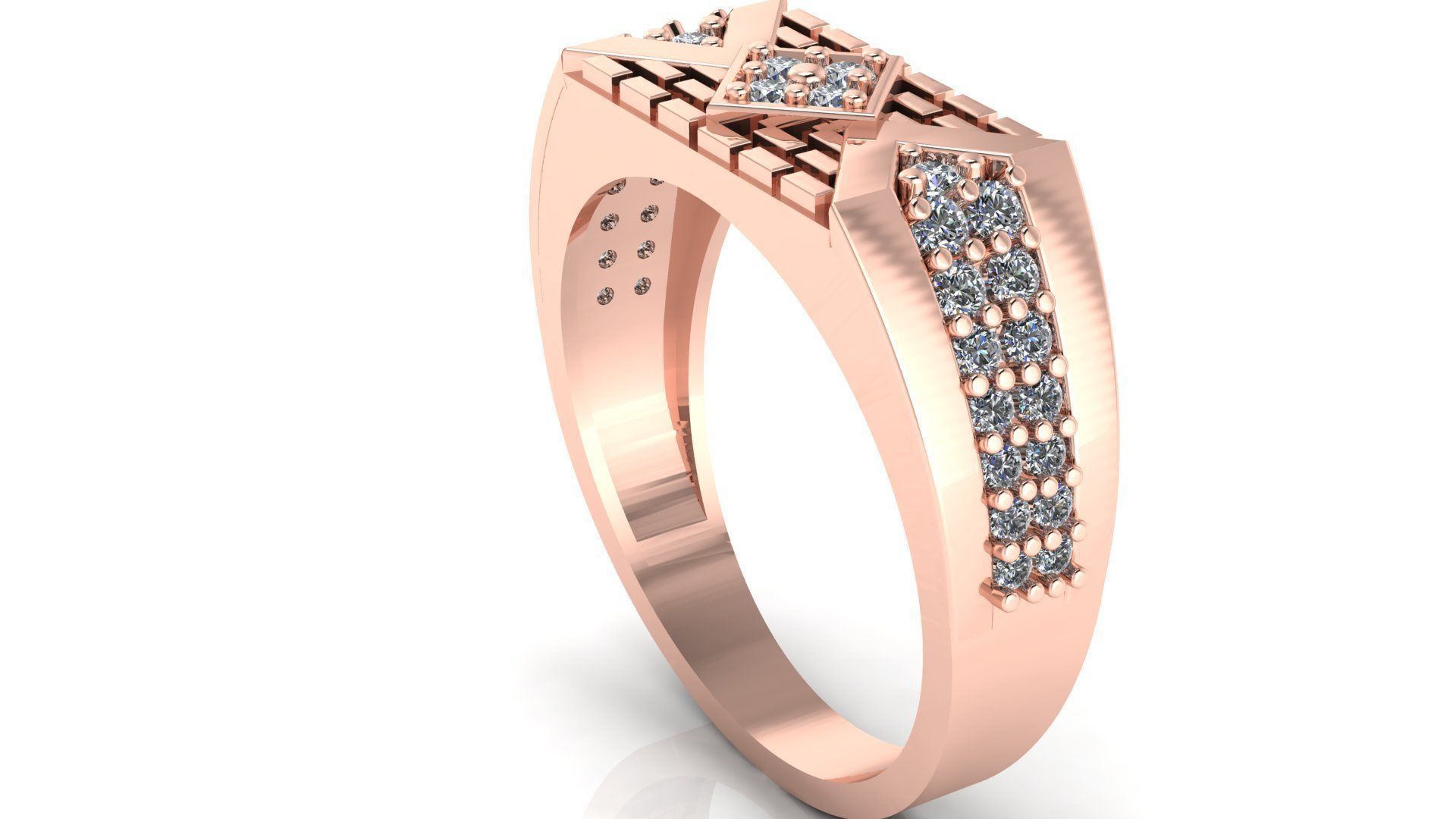 BEST COMFORTABLE GENTS RING 3dm stl obj mtl 3D print model_4