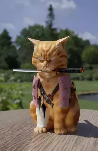 SAMURAI CAT GATO SAMURAI NINJA 3D print model
