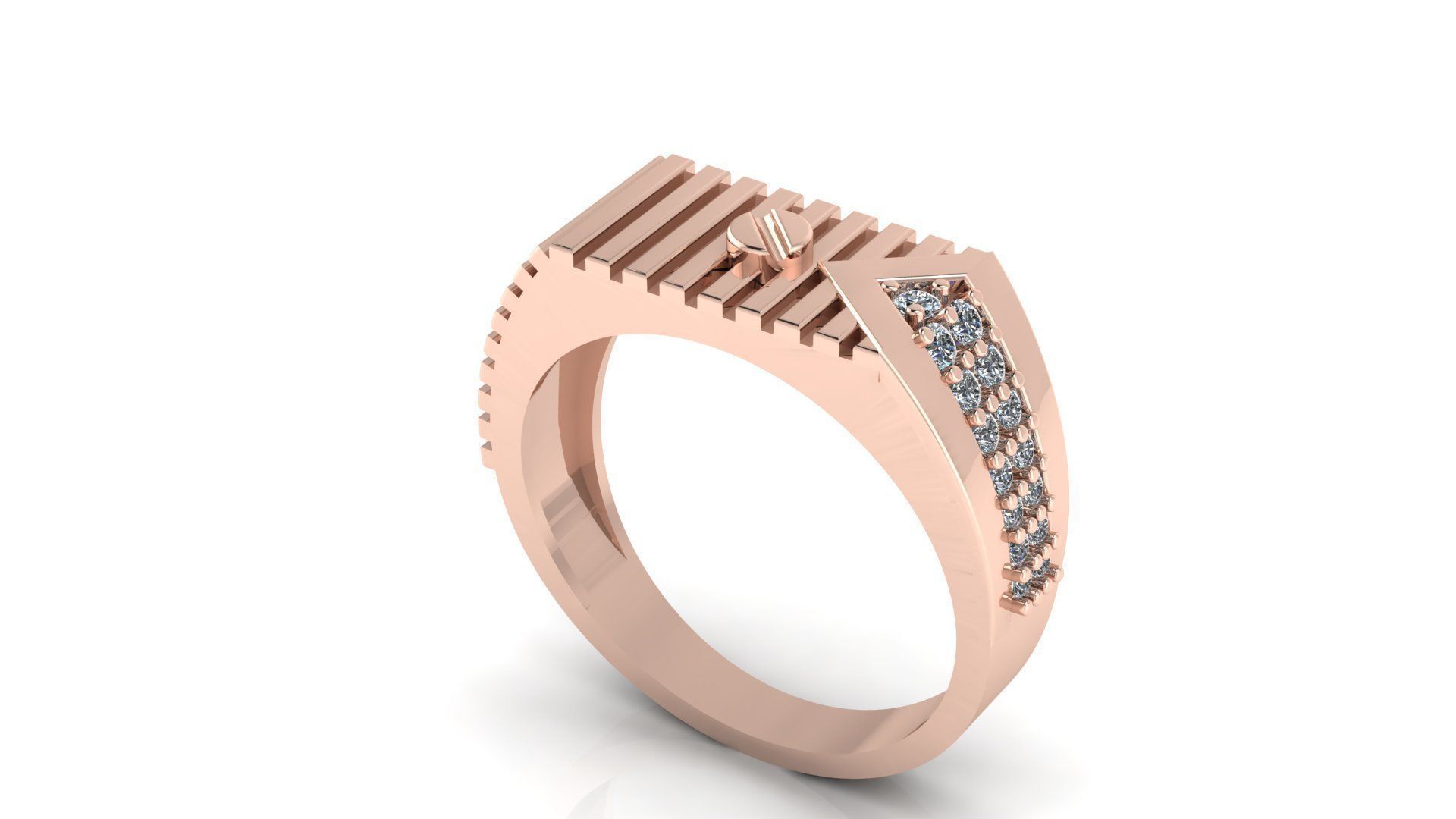 HIGHLY UNIQUE Men Groom Gents Ring 3dm stl obj mtl 3D print model_7