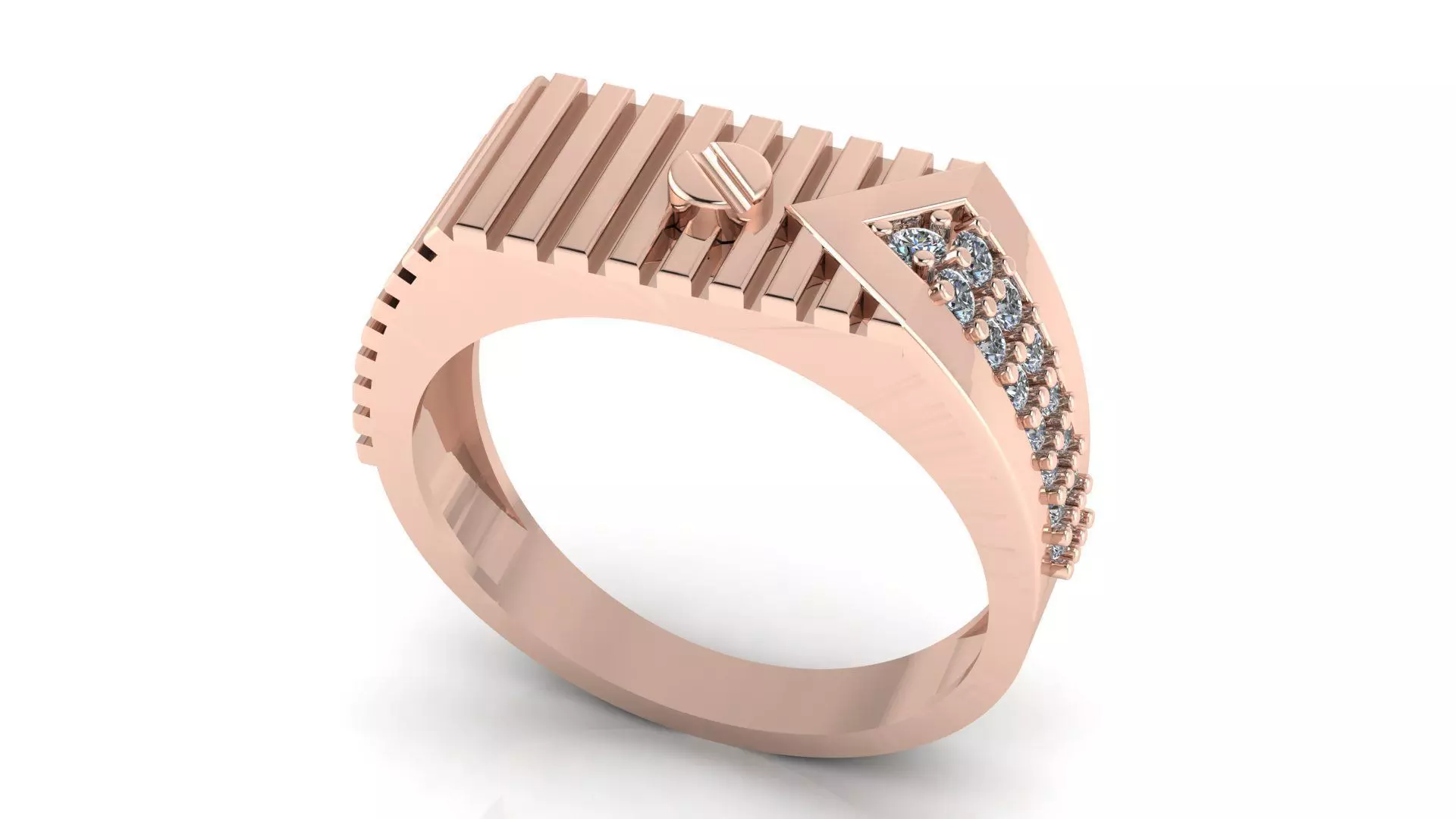 HIGHLY UNIQUE Men Groom Gents Ring 3dm stl obj mtl 3D print model_0