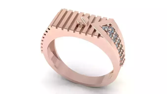 HIGHLY UNIQUE Men Groom Gents Ring  3dm stl obj mtl  3D print model
