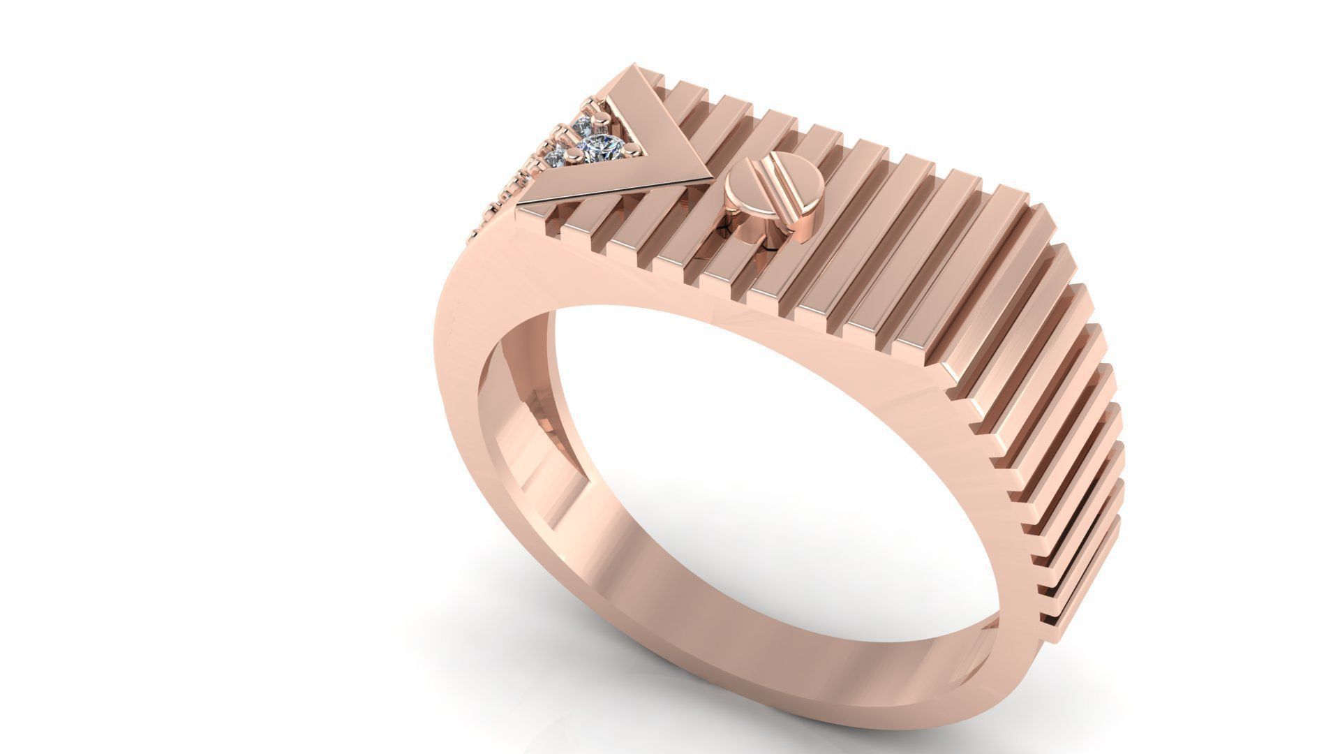 HIGHLY UNIQUE Men Groom Gents Ring 3dm stl obj mtl 3D print model_1