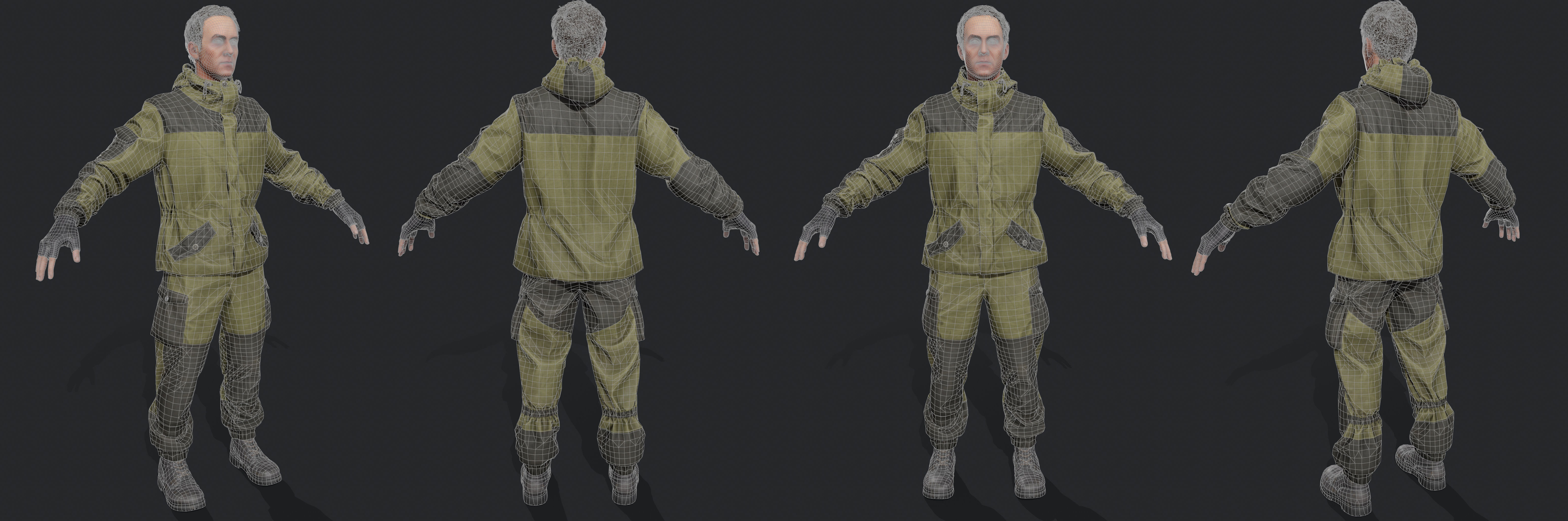Soldier gorka suit Unity Low-poly 3D model_9