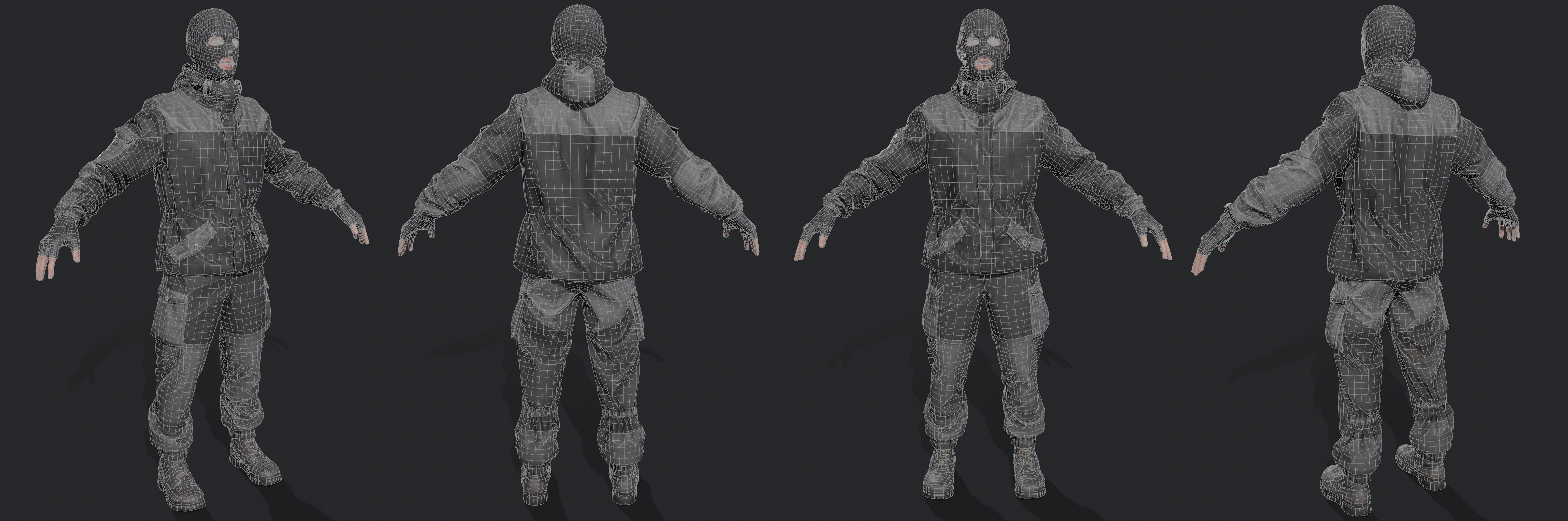 Soldier gorka suit Unity Low-poly 3D model_15