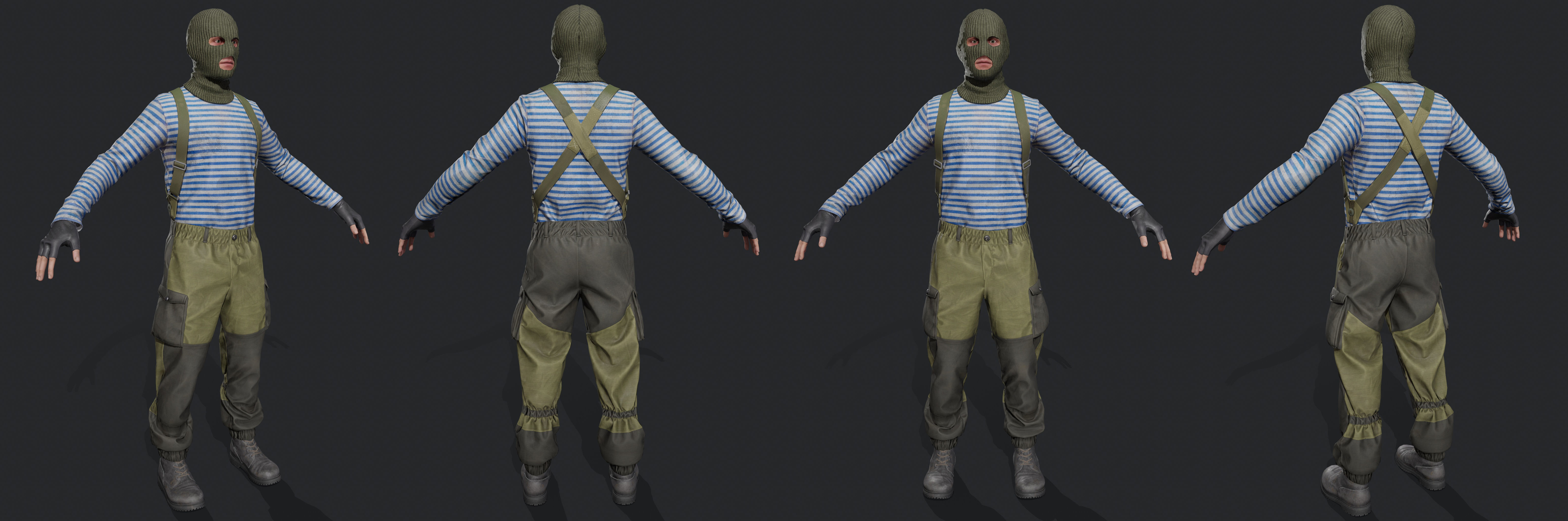 Soldier gorka suit Unity Low-poly 3D model_10