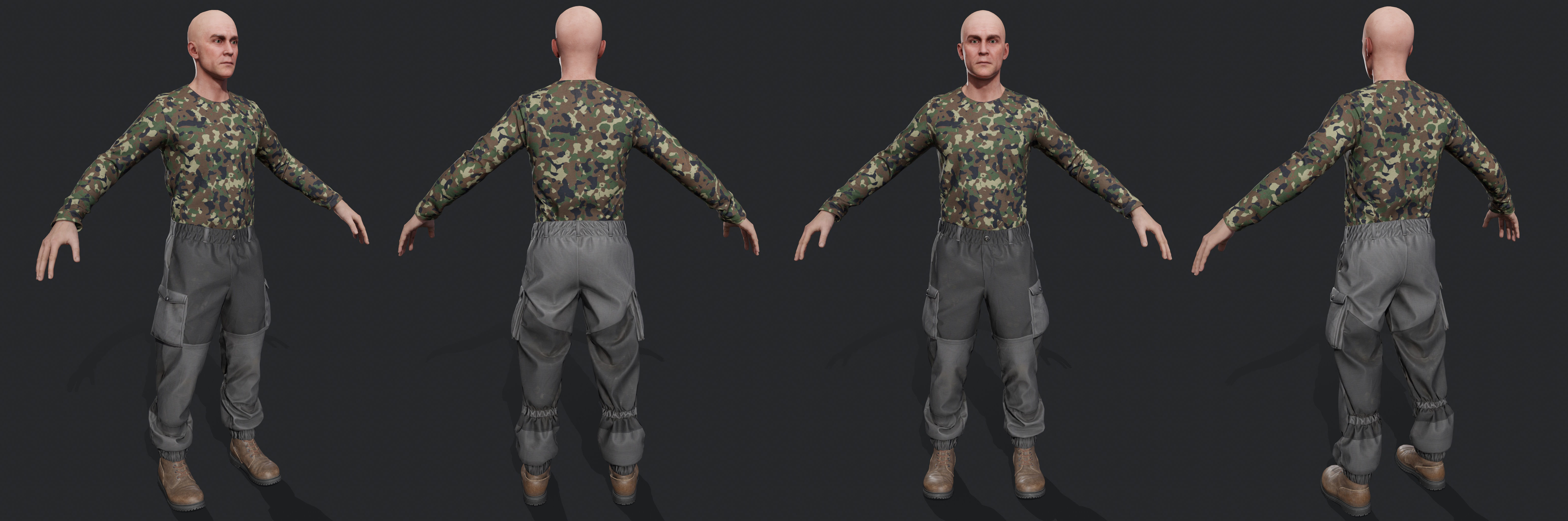 Soldier gorka suit Unity Low-poly 3D model_12