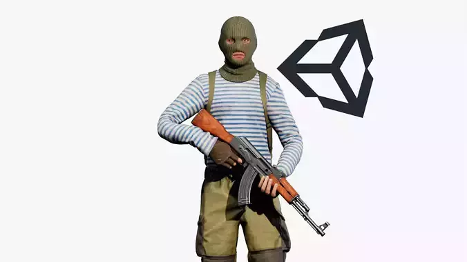 Soldier gorka suit Unity Low-poly 3D model