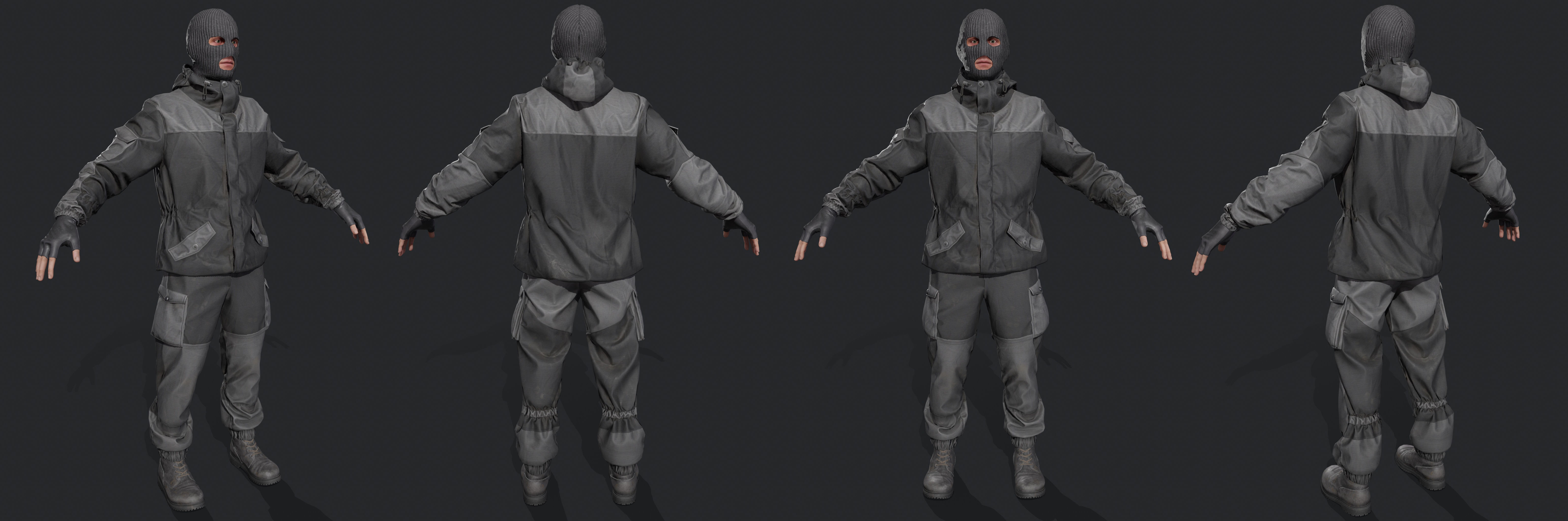 Soldier gorka suit Unity Low-poly 3D model_14