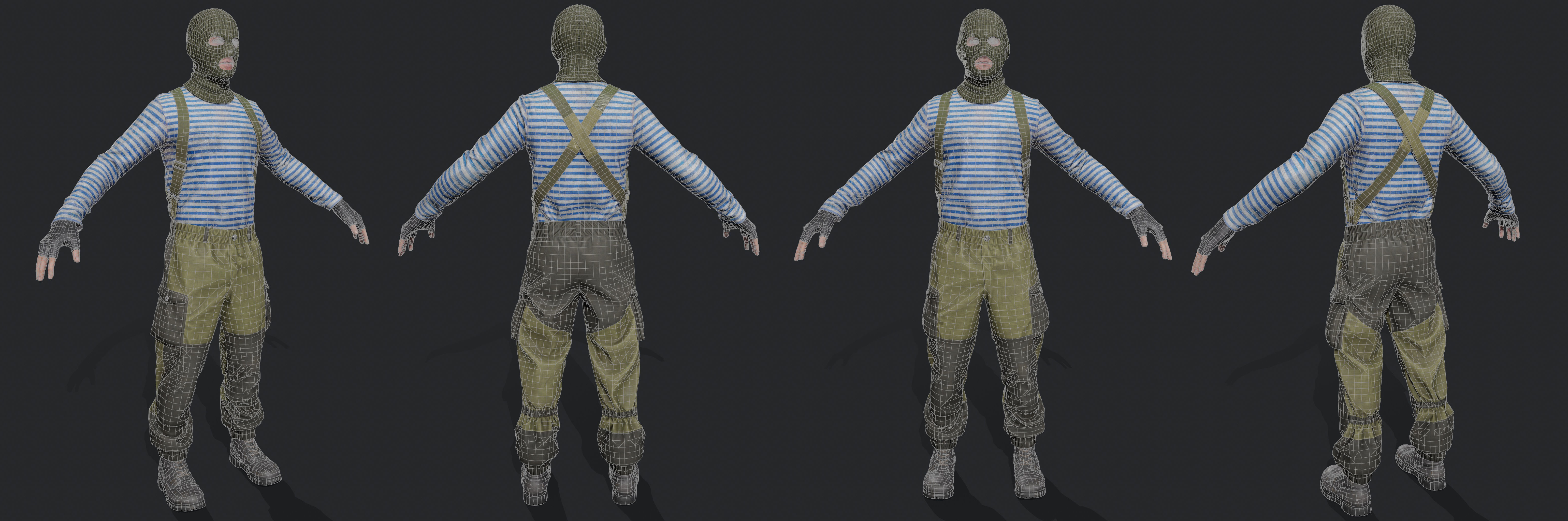 Soldier gorka suit Unity Low-poly 3D model_11