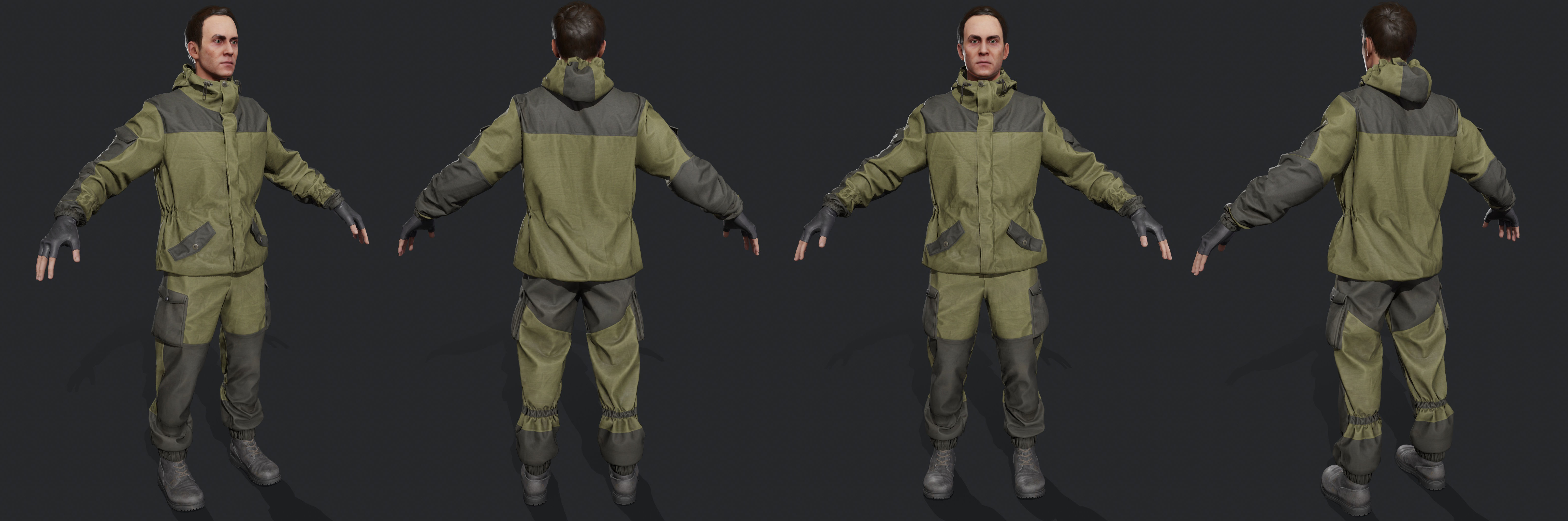 Soldier gorka suit Unity Low-poly 3D model_8