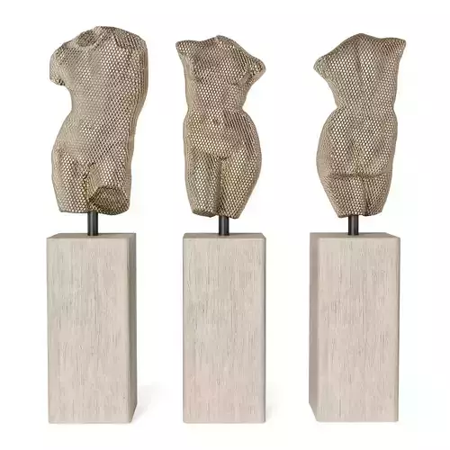 Greek man and woman bust Modern Low-poly 3D model