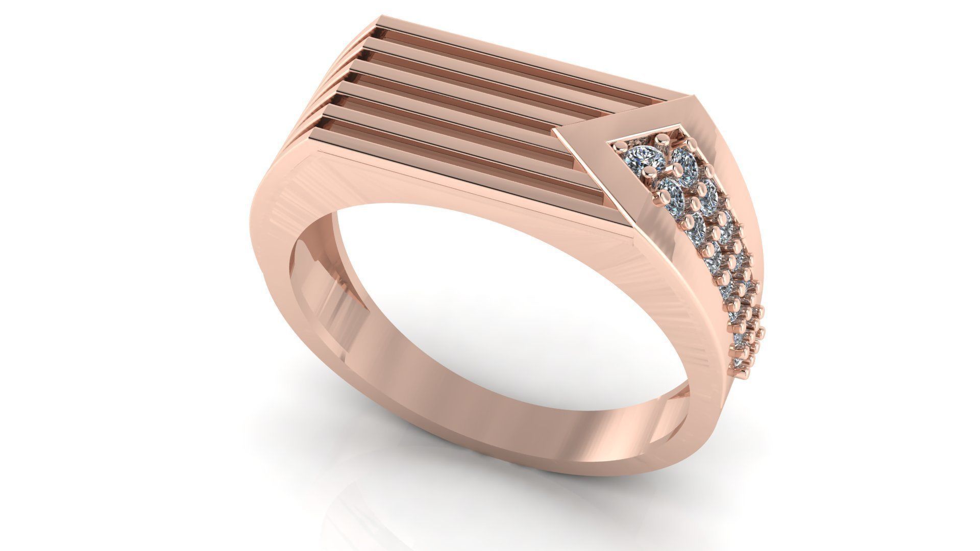 TOP ELEGANT Men Groom Gents Ring 3dm stl obj mtl 3D print model_3