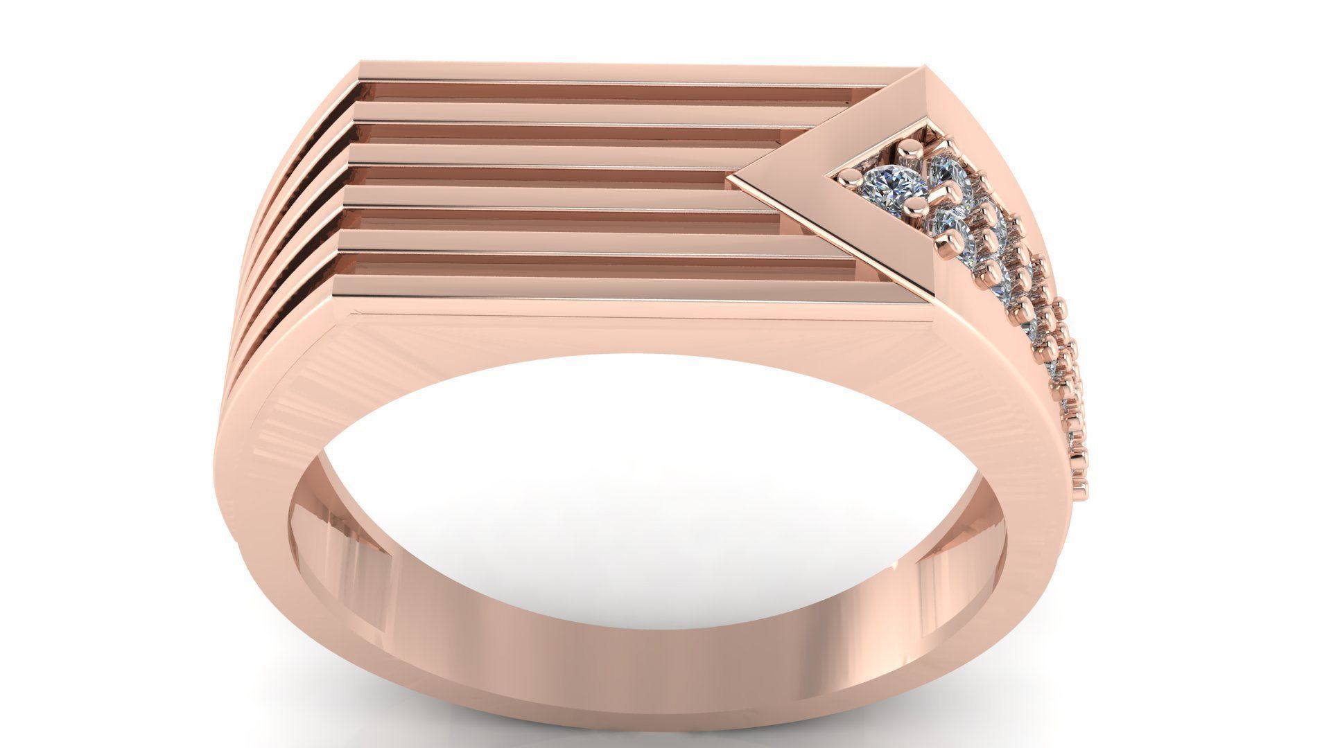 TOP ELEGANT Men Groom Gents Ring 3dm stl obj mtl 3D print model_2